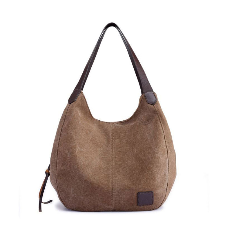 Canvas Hobo Bag Top Handle Handbag Travel Bag Shopping Bag for Women