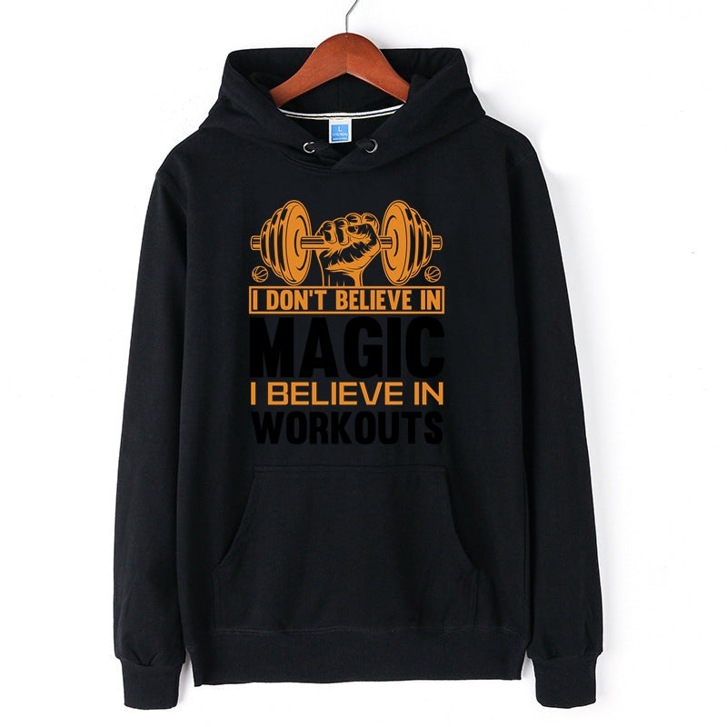 Workouts Hoodie for Men Workouts Letter Print Pullover Gym Tops