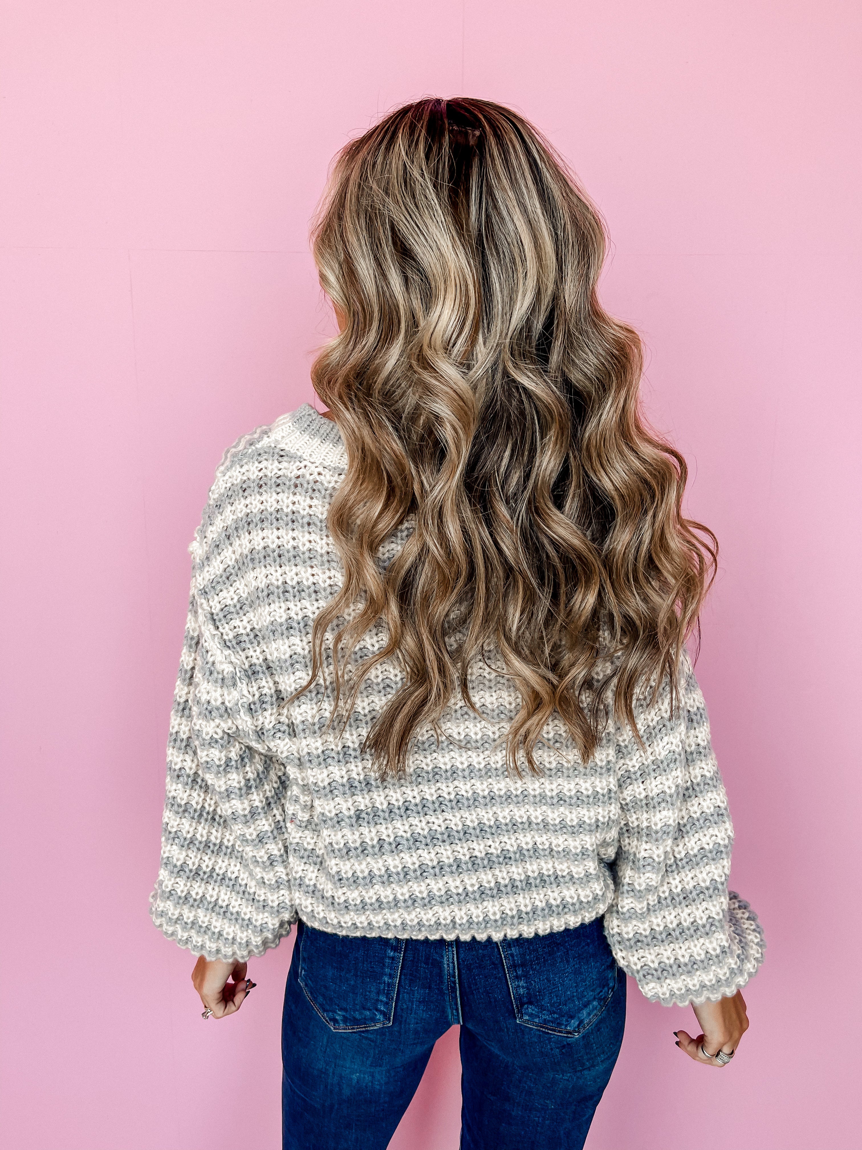 Vintage Vibe Striped Cropped Sweater