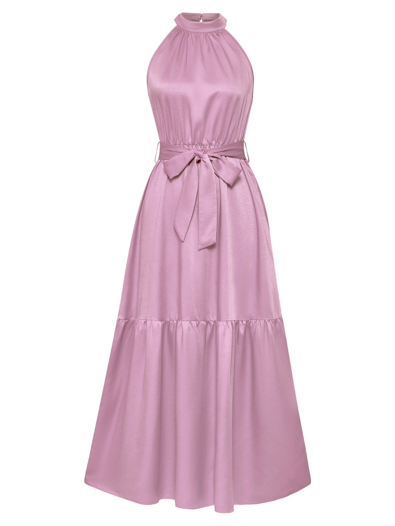 Women Tiered Tie-Waist Sleeveless Maxi Dress Sleeveless