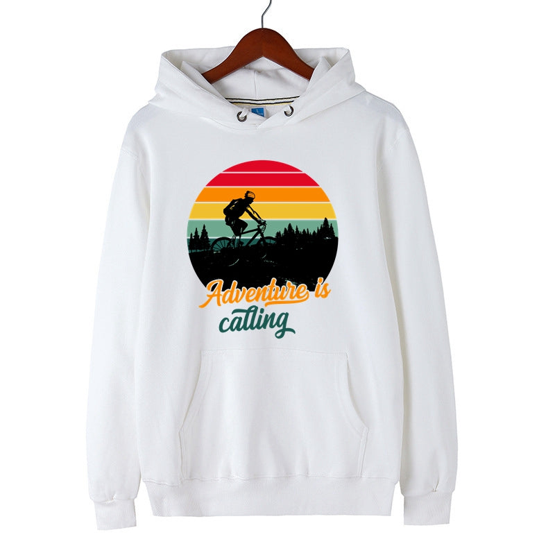 Cycling Hoodie Enjoy Riding Graphic Print  Pullover for Men