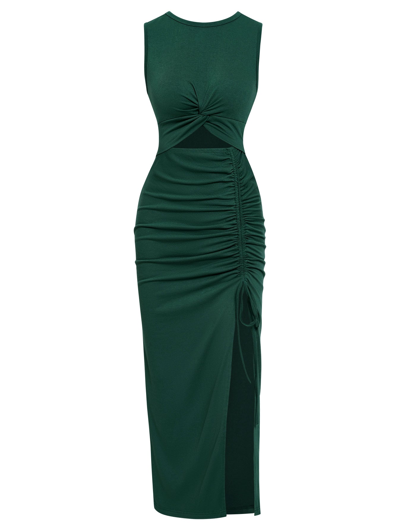 Women Cut-out Slit Maxi Dress Split Thigh Bodycon Long Dress