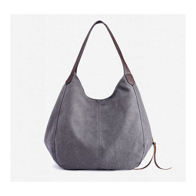 Canvas Hobo Bag Top Handle Handbag Travel Bag Shopping Bag for Women