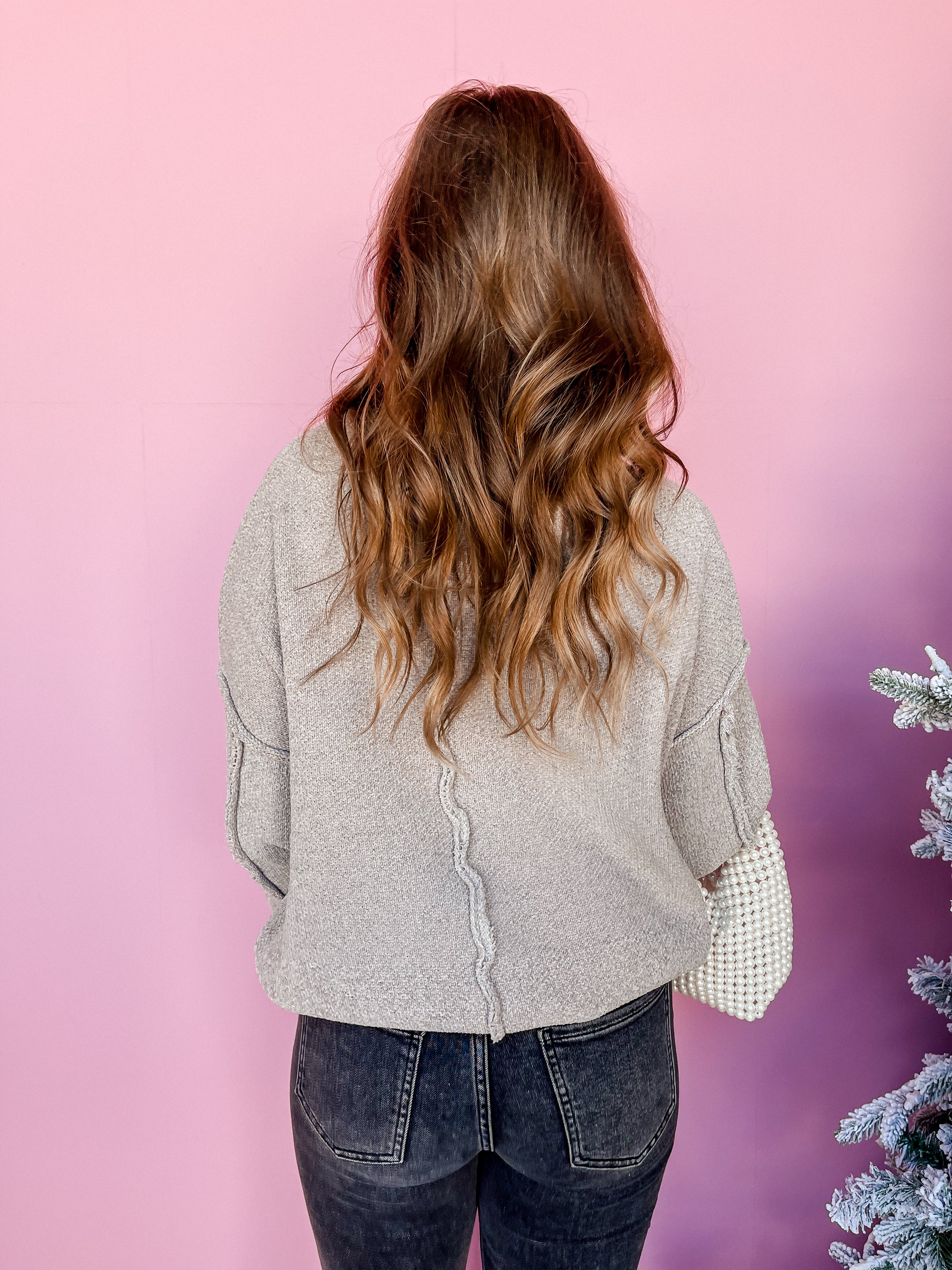 Campfire Cozy Raw Seam Sweater-Mocha