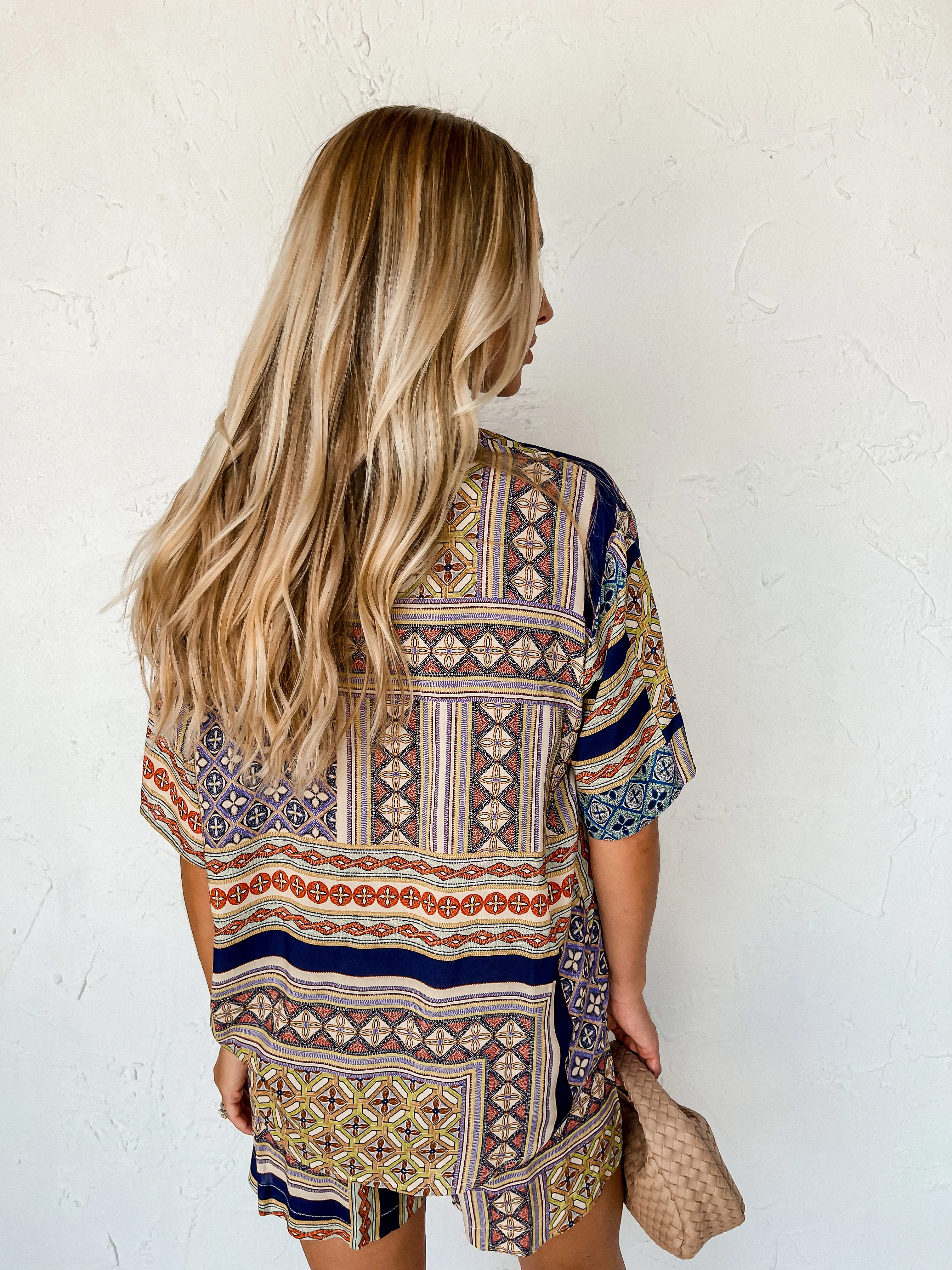 Stellar Style Patchwork Button Front Top