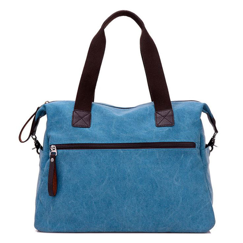 Unisex Canvas Multiple-pockets Shoulder Bag Handbags Travel Totes Purses