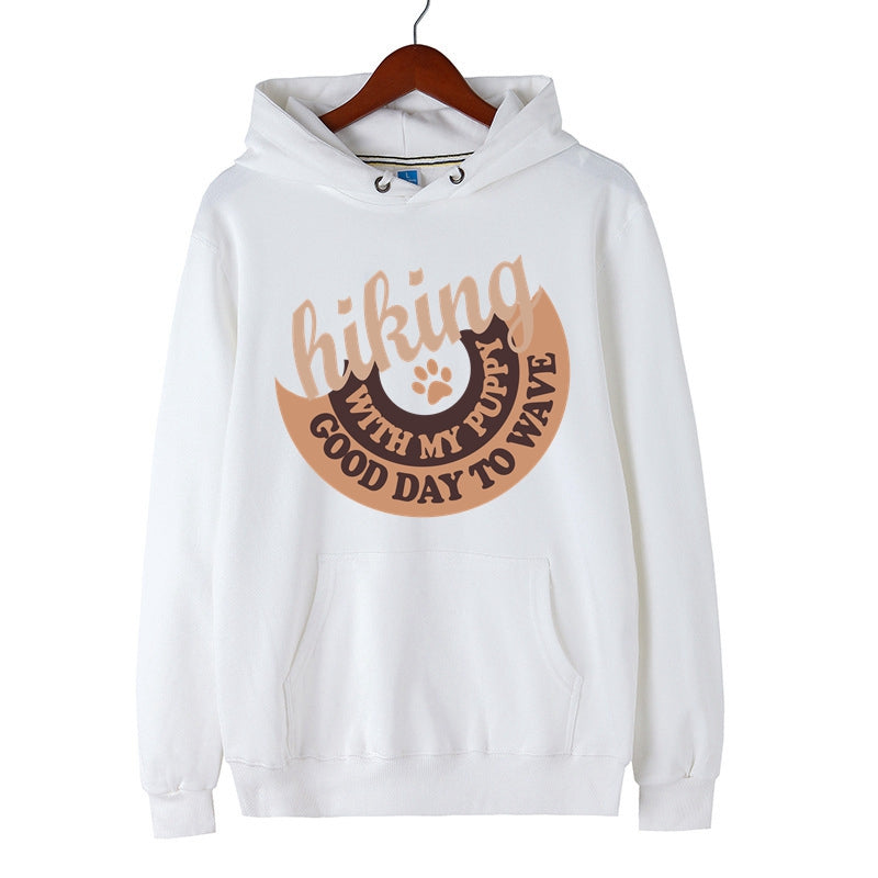 Outdoor Hiking Letter Print Hoodie Cotton Costume Hooded Sweater for Men