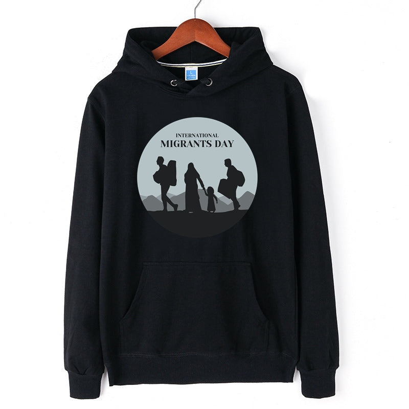 International Migrants Day Hoodie Drawstring Pullover for Men