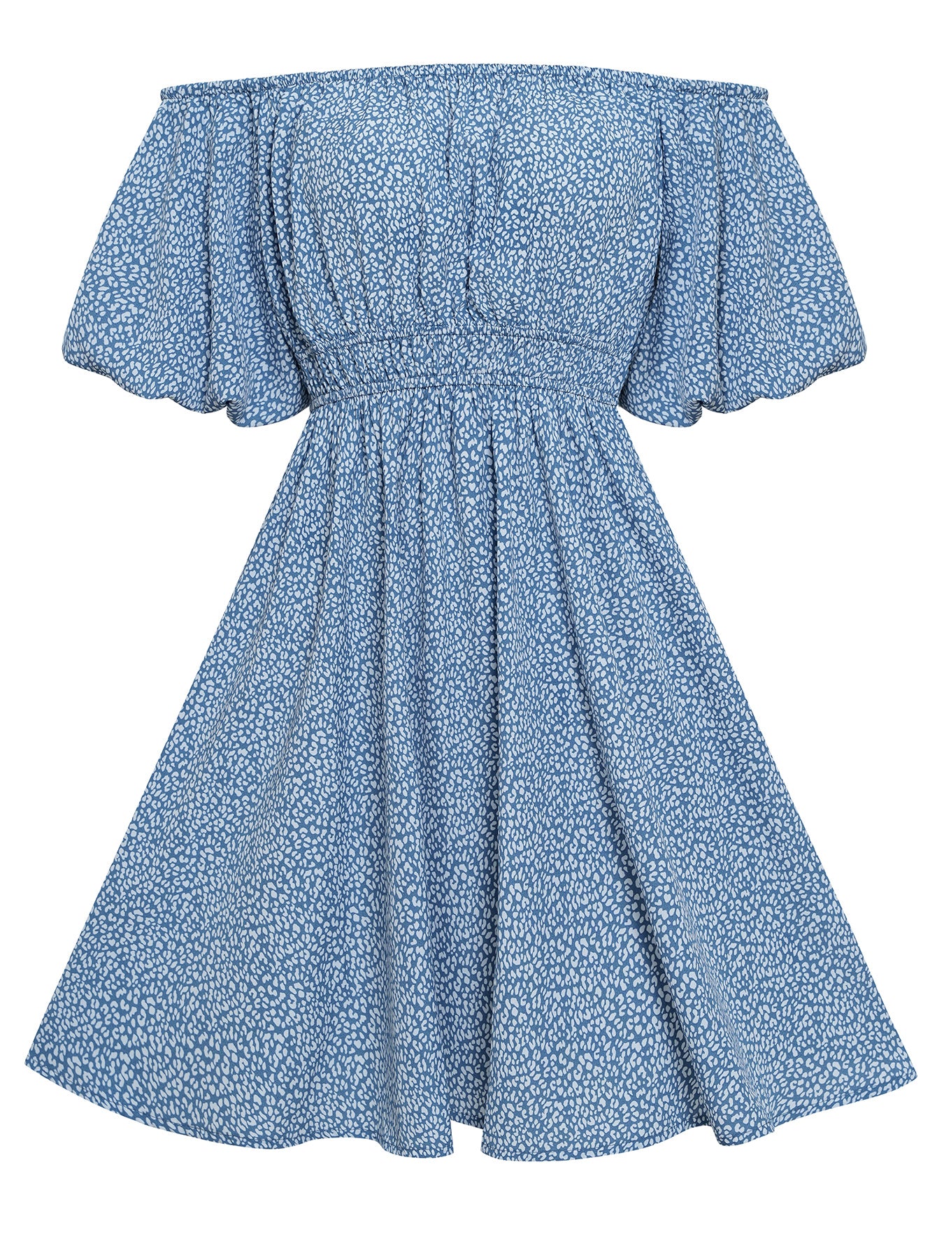 Women Off Shoulder Floral Print Waisted Dress