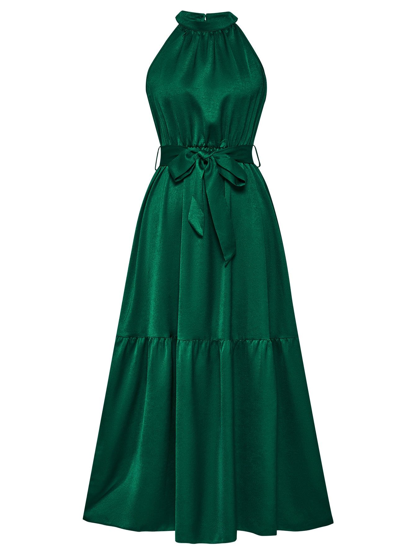 Women Tiered Tie-Waist Sleeveless Maxi Dress Sleeveless