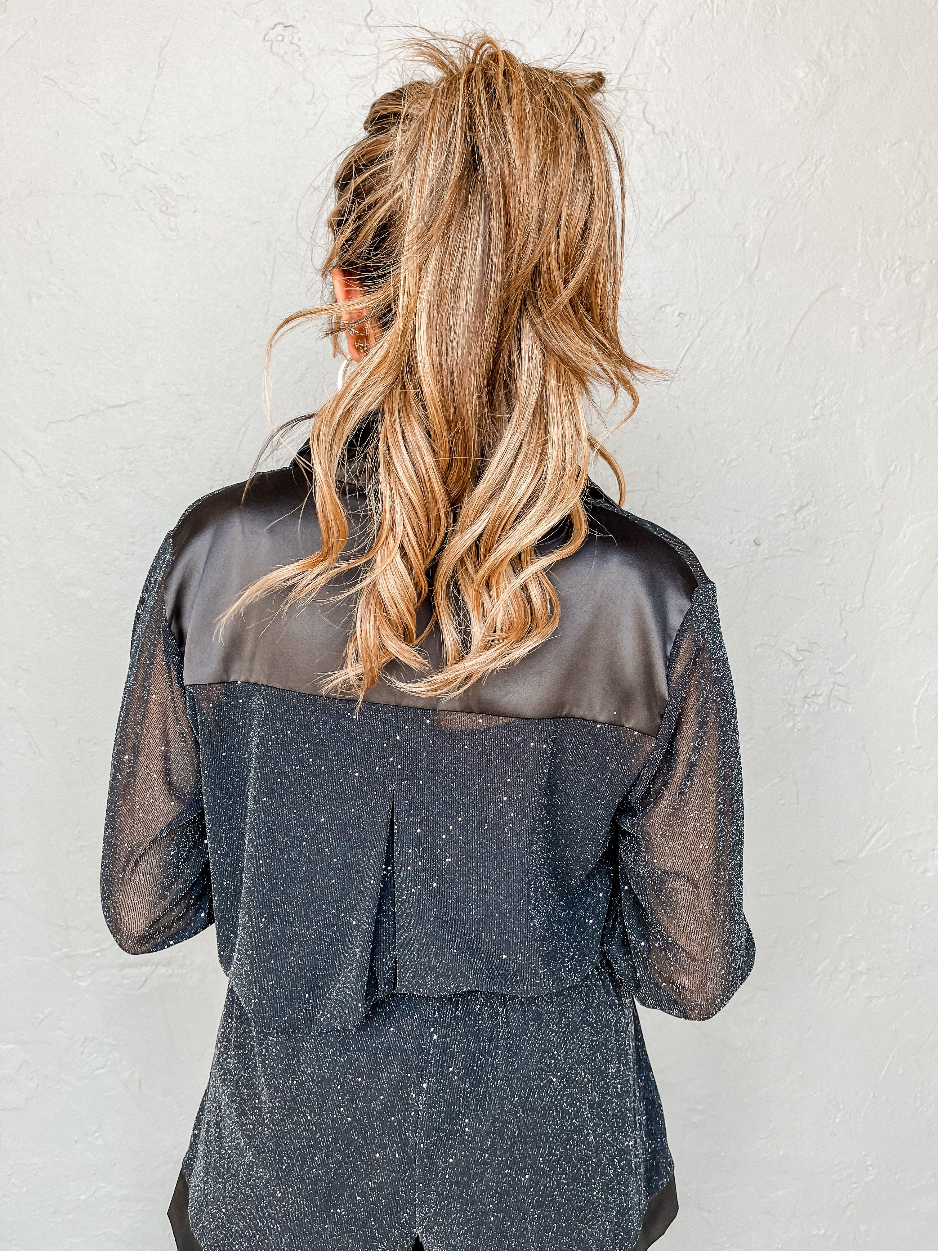 Maxed Out Sheer Satin Trim Top