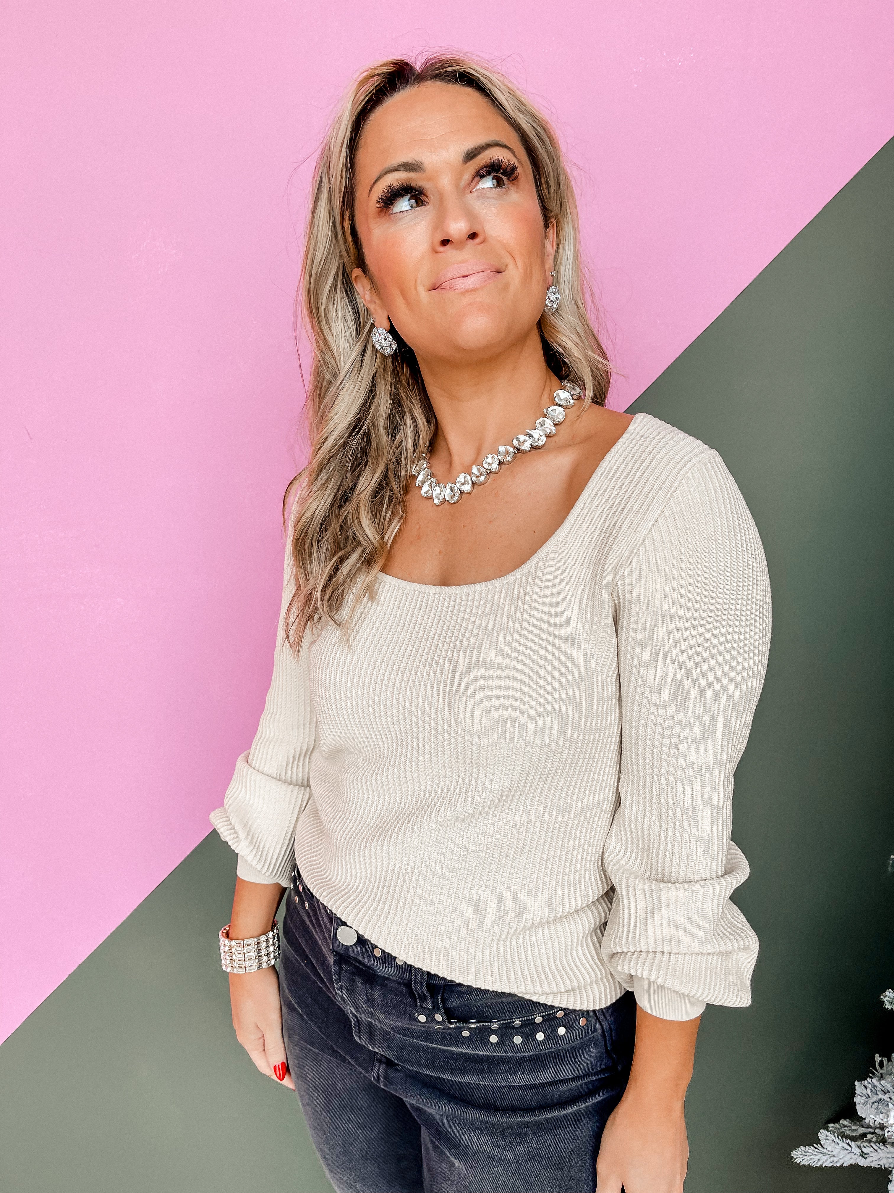 [Another Love] Lincoln Ribbed Scoop Neck Top-Birch