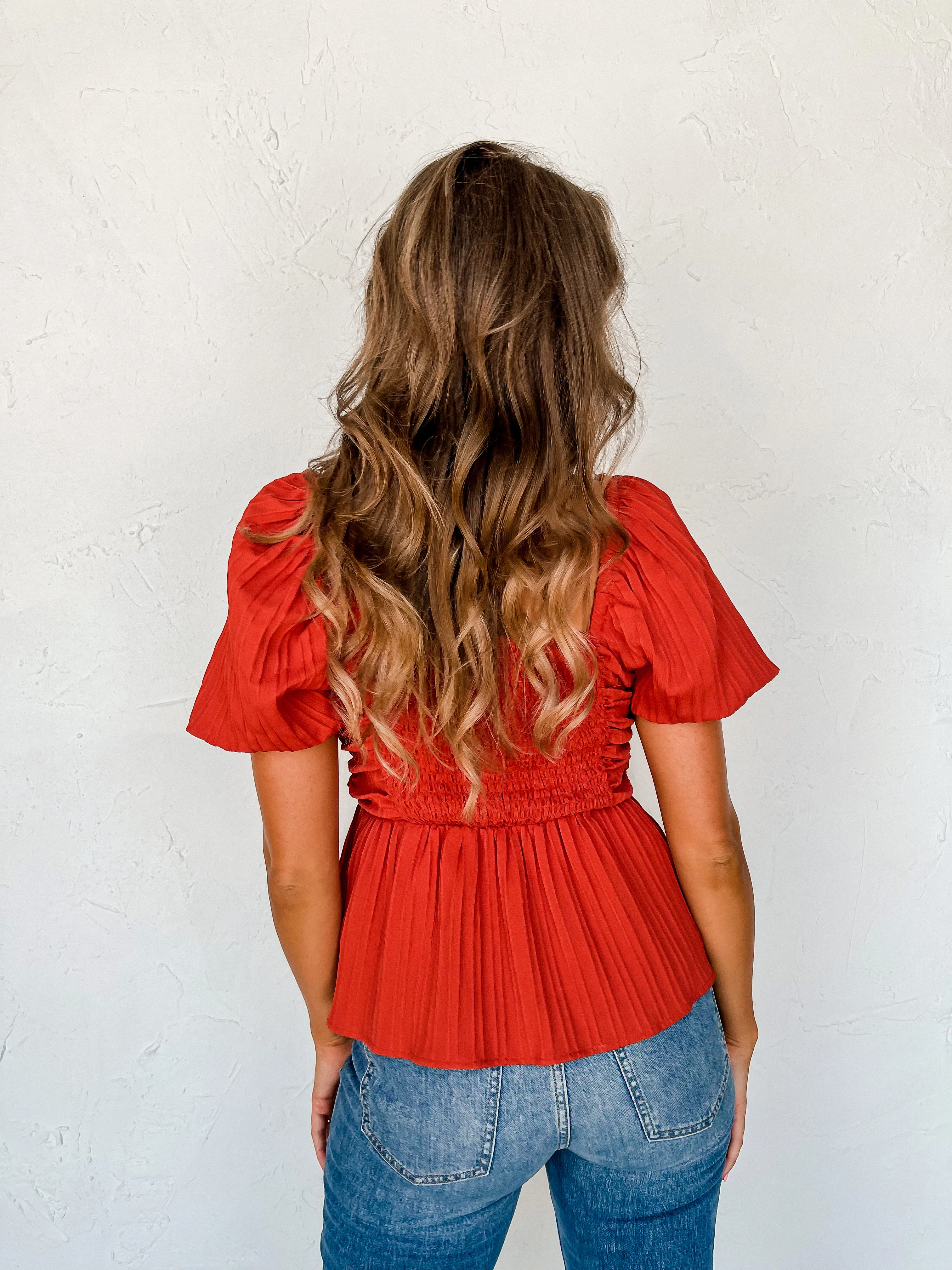 Pep Talk Ruched Puff Sleeve Top