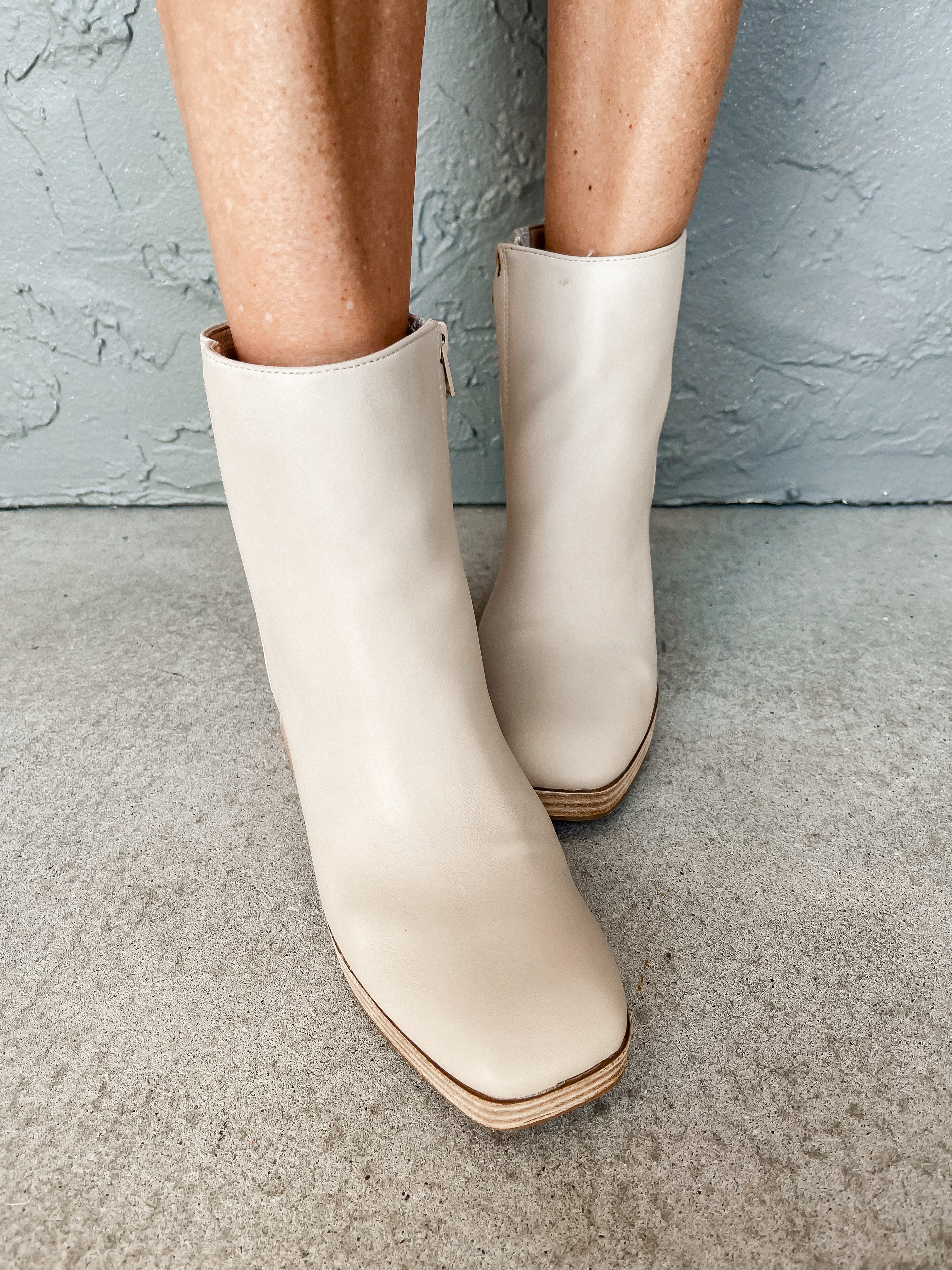 Shakira Platform Ankle Boot-Beige