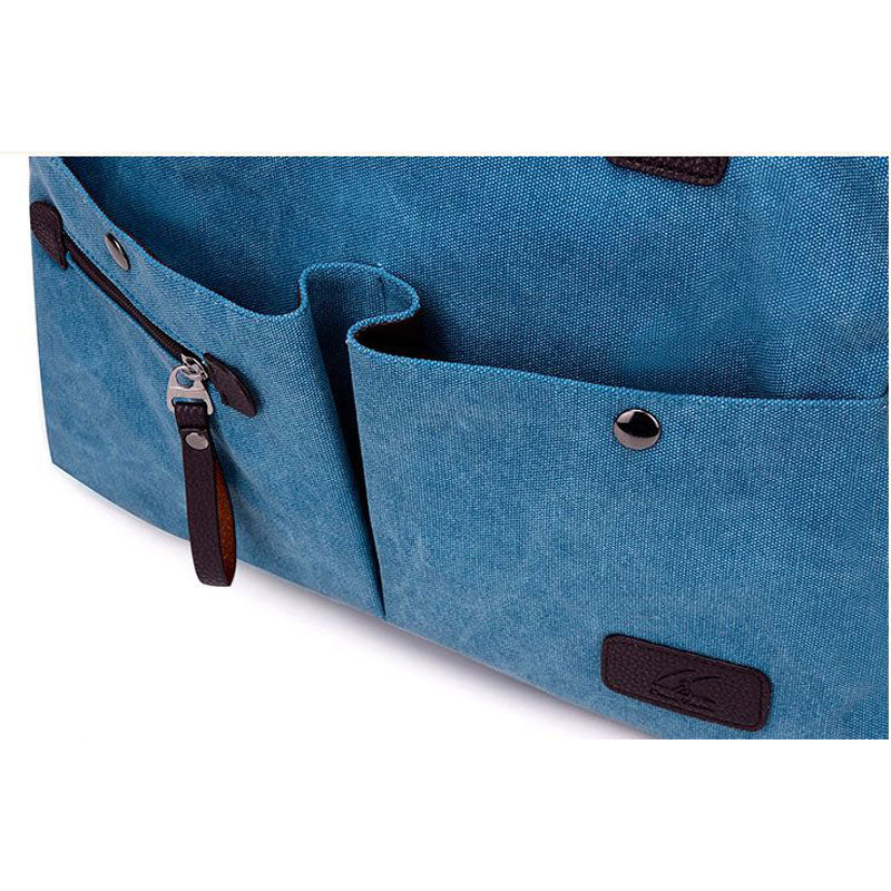 Unisex Canvas Multiple-pockets Shoulder Bag Handbags Travel Totes Purses