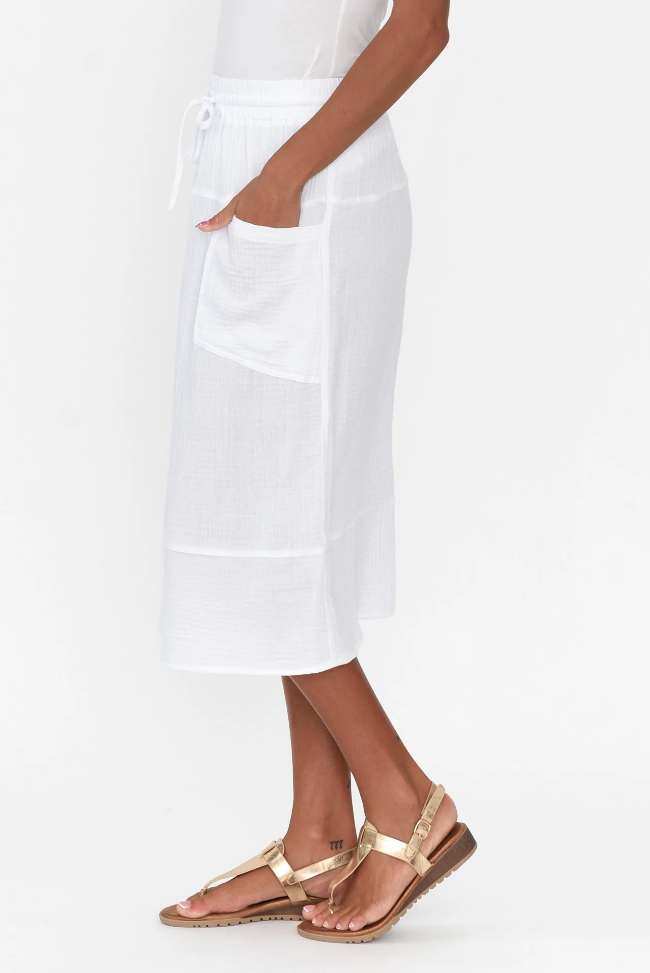 Byron White Cotton Skirt