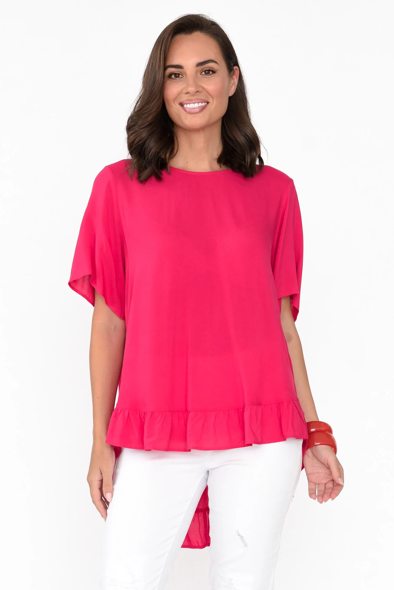 Cheryl Pink Frill Top
