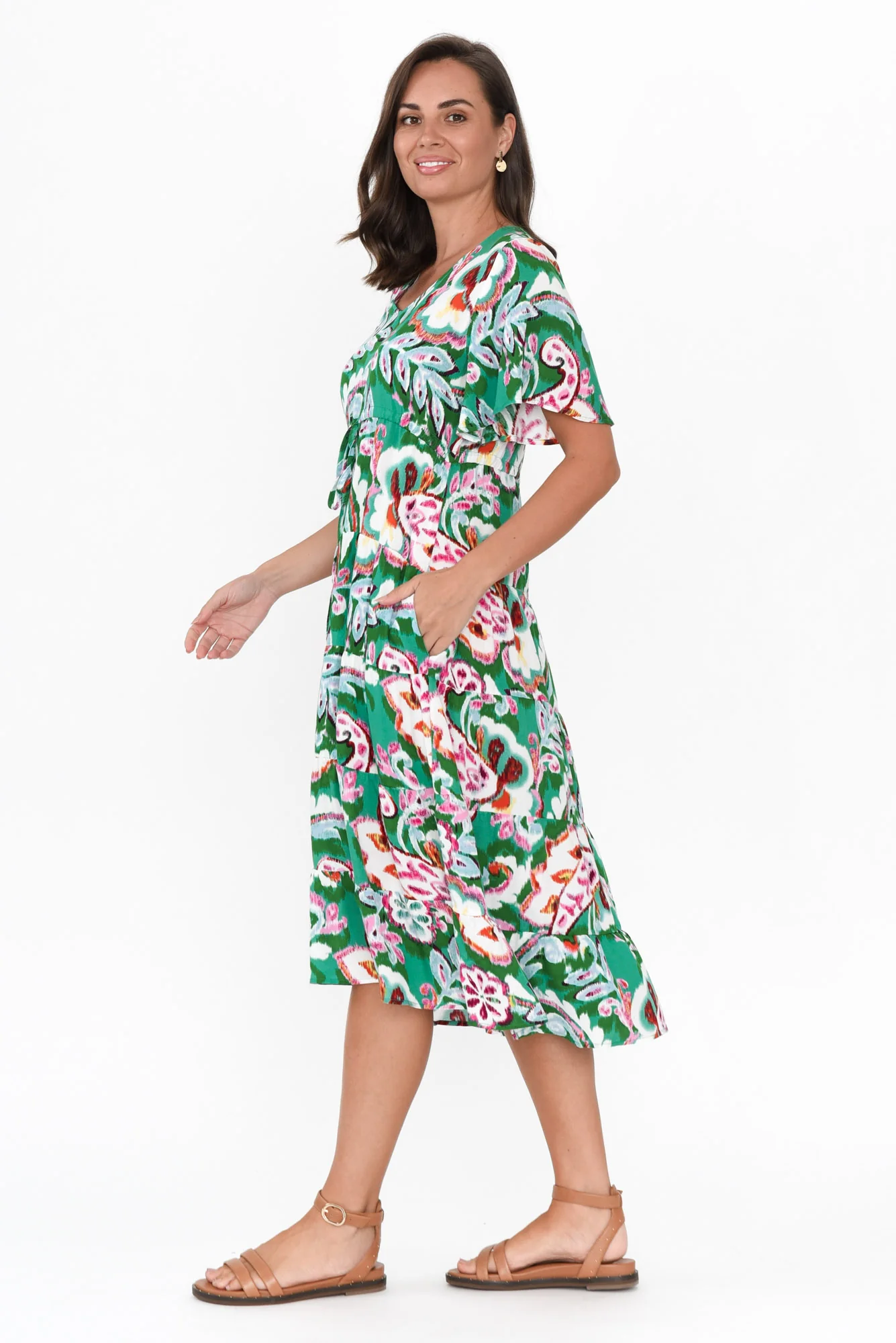 Belinda Green Garden Tier Dress