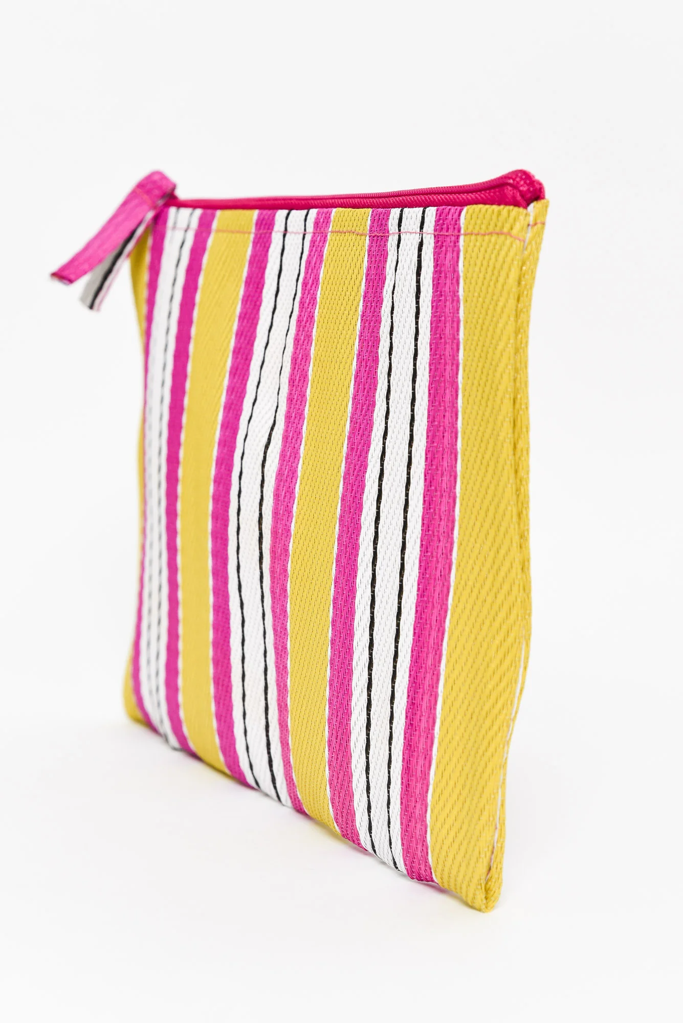 Leeca Pink Stripe Zip Pouch