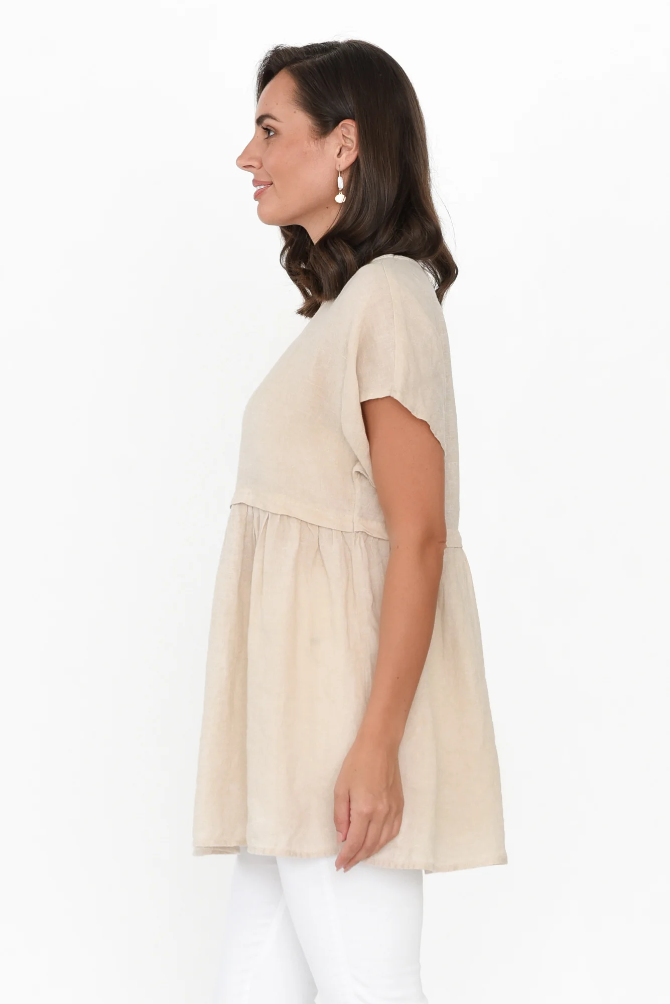 Elden Beige Linen Top