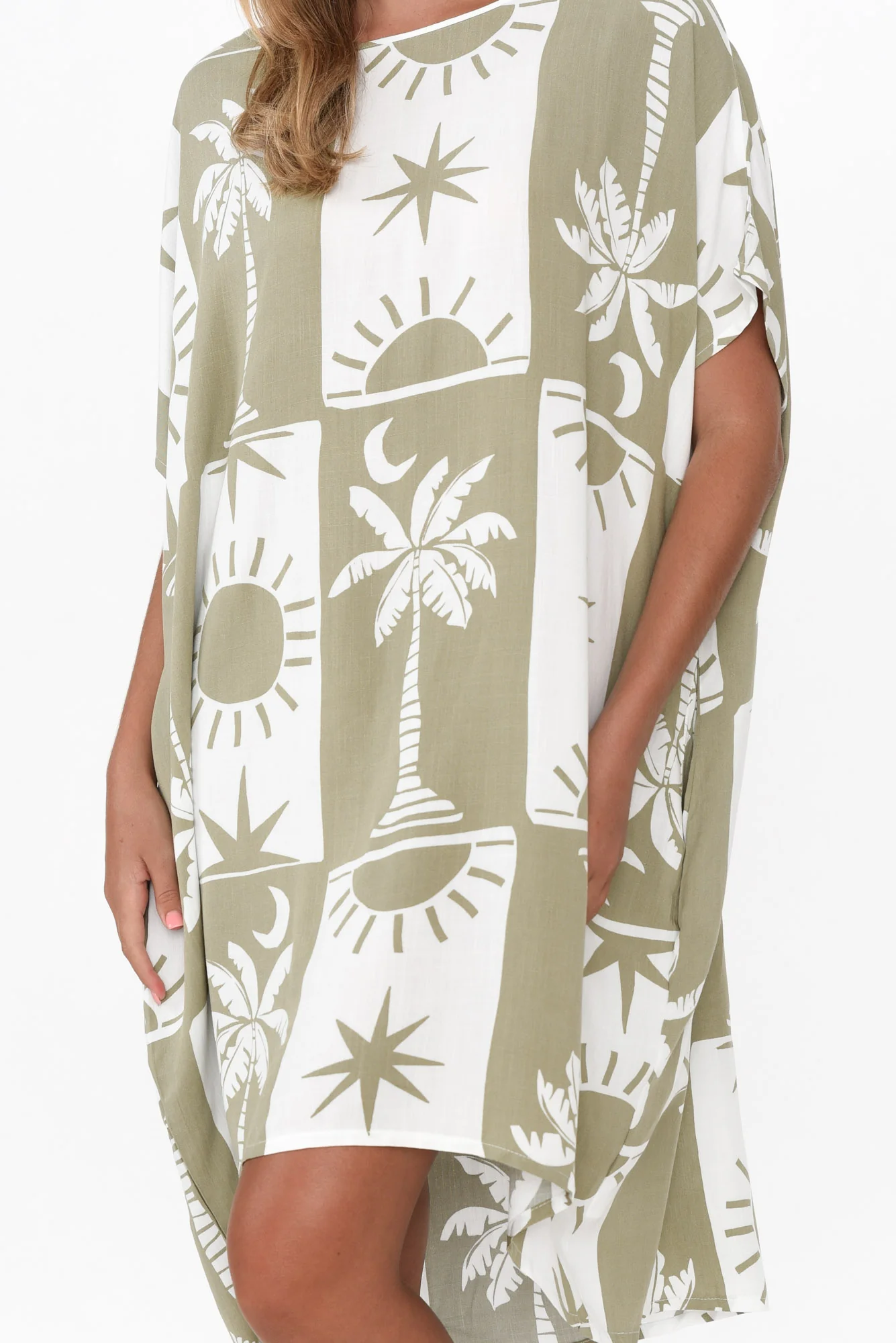 Fenway Khaki Palm Dress