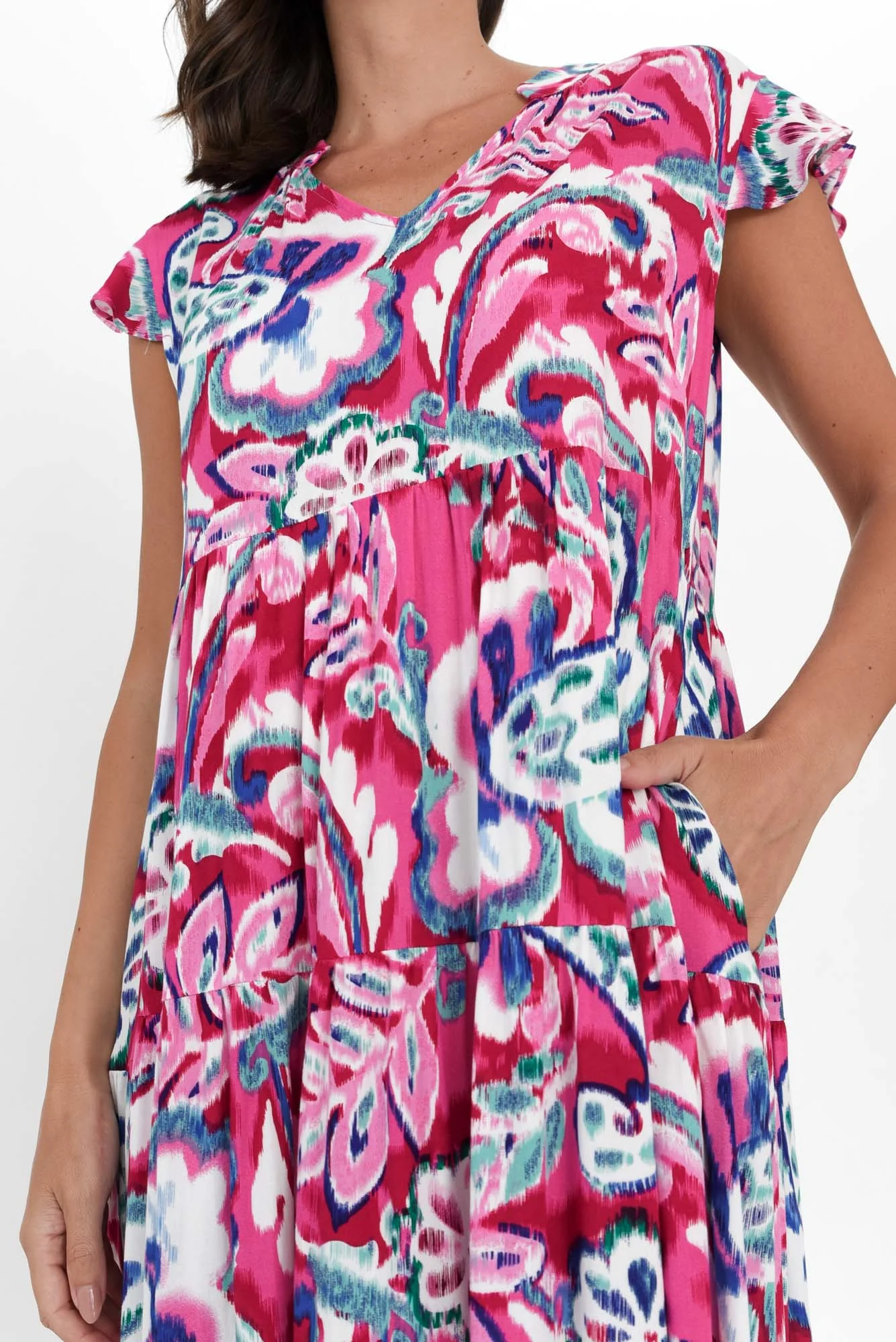 Monika Pink Garden Tier Dress