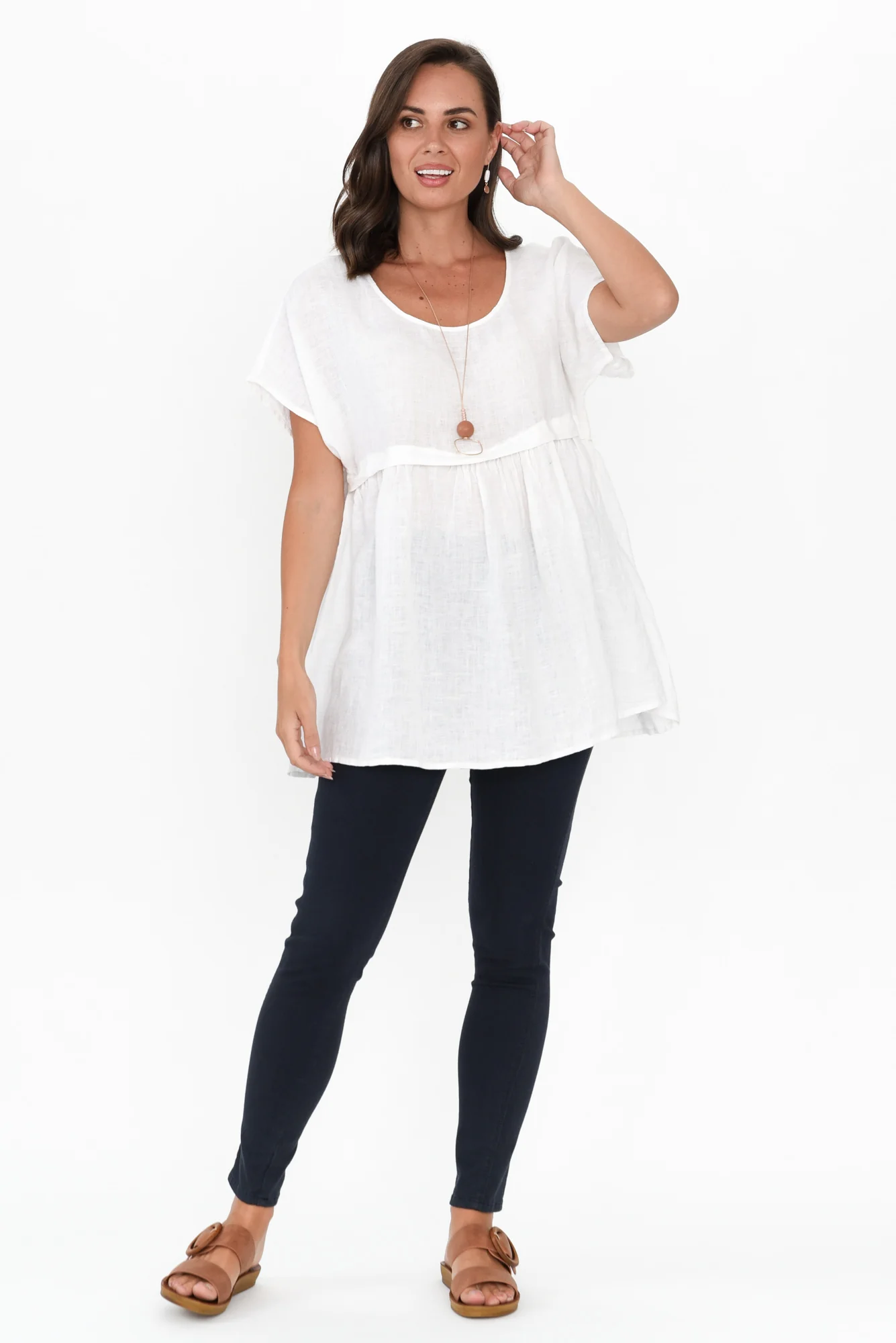 Elden White Linen Top