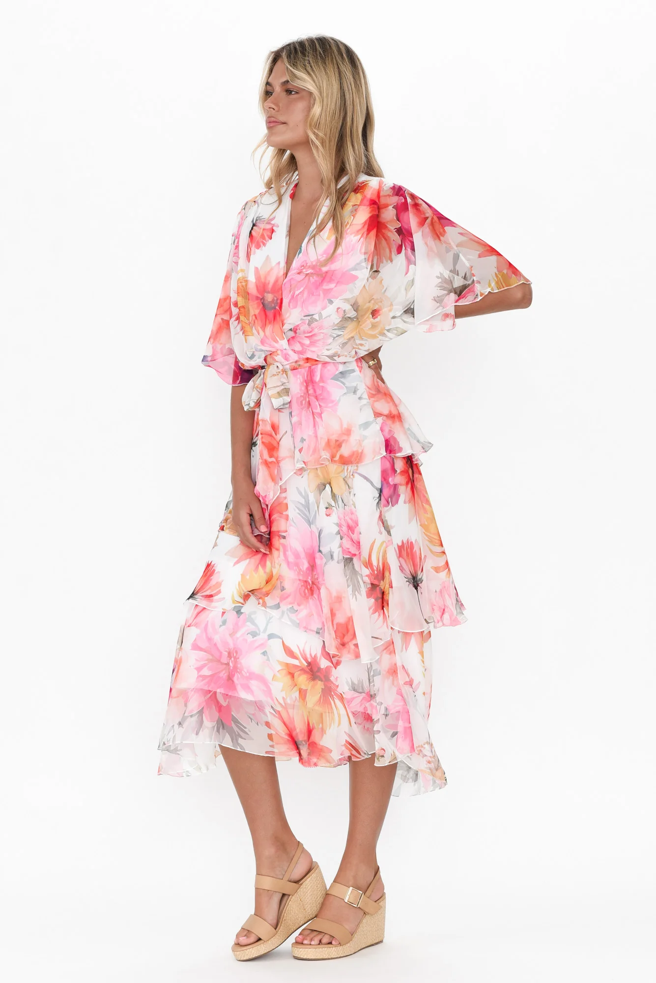 Zula White Floral Layer Dress