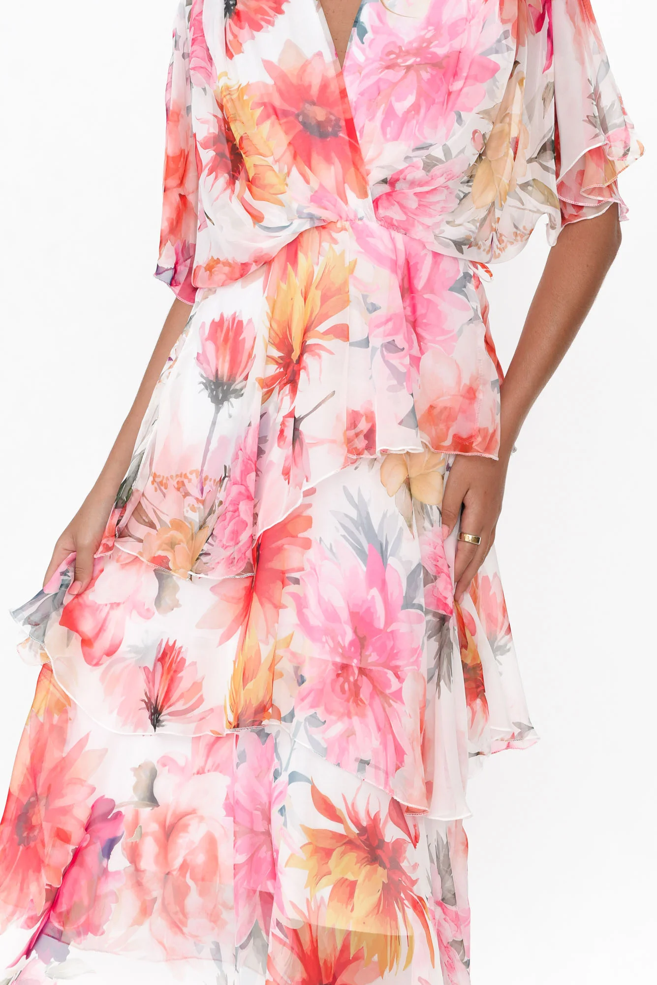 Zula White Floral Layer Dress