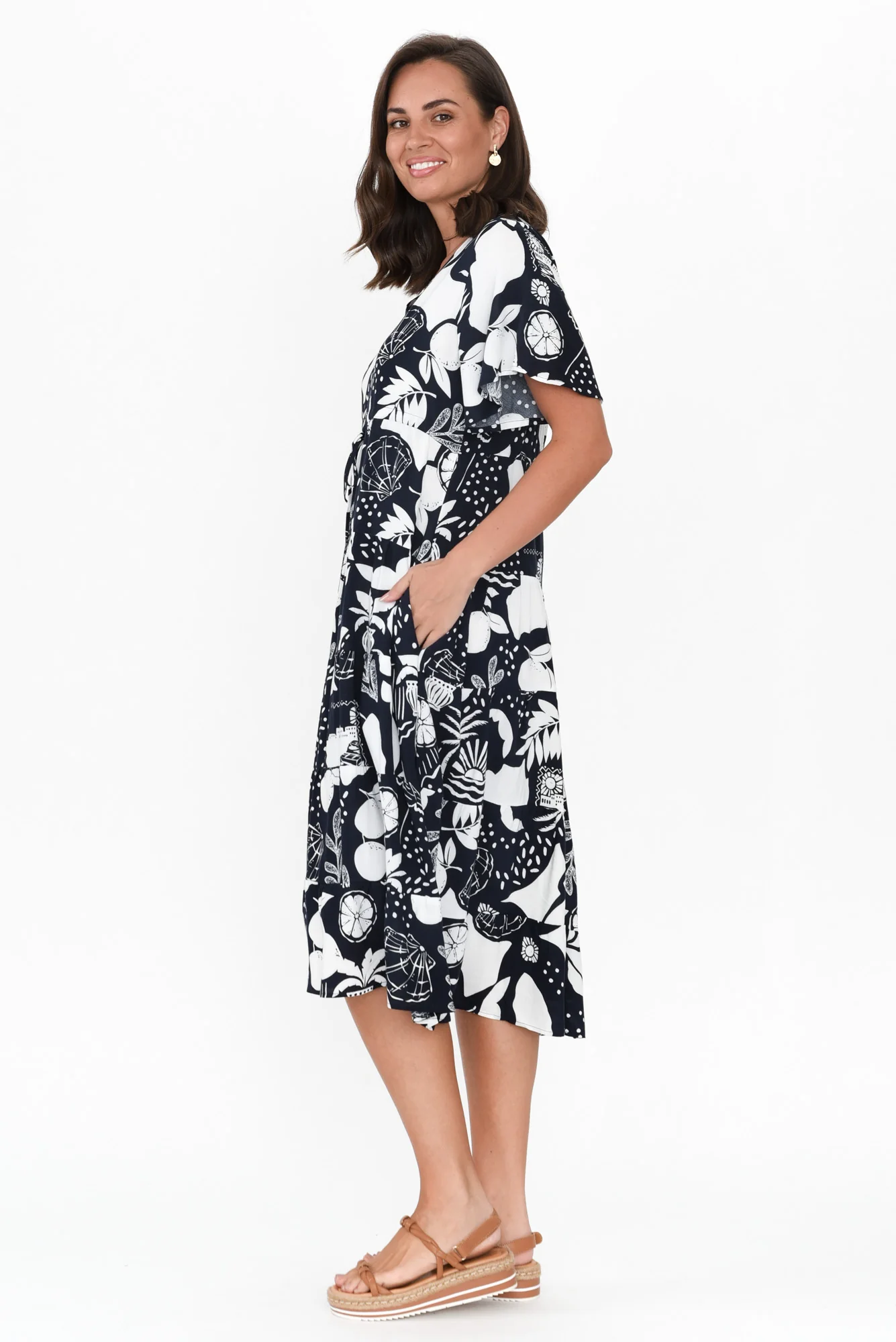 Belinda Navy Beach Tier Dress