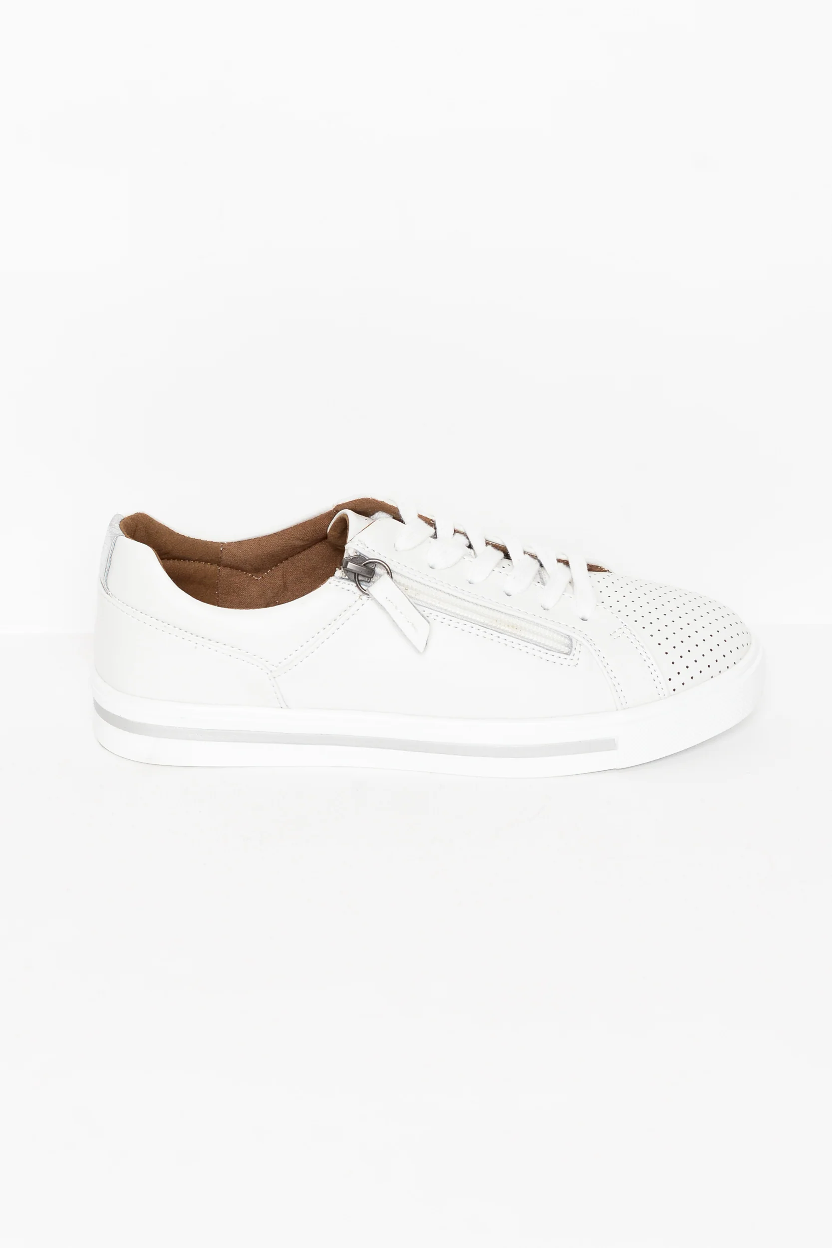 Carissa White Silver Sneaker