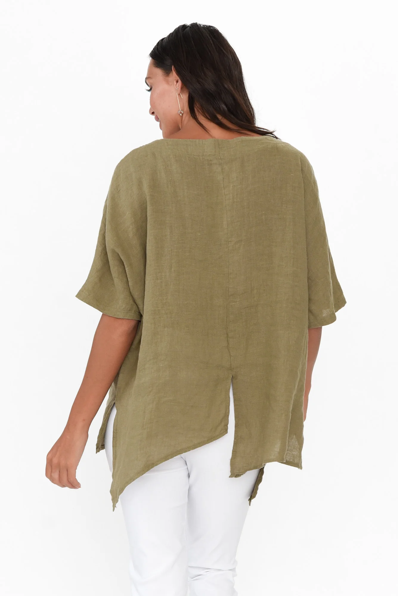 Sura Khaki Linen Top