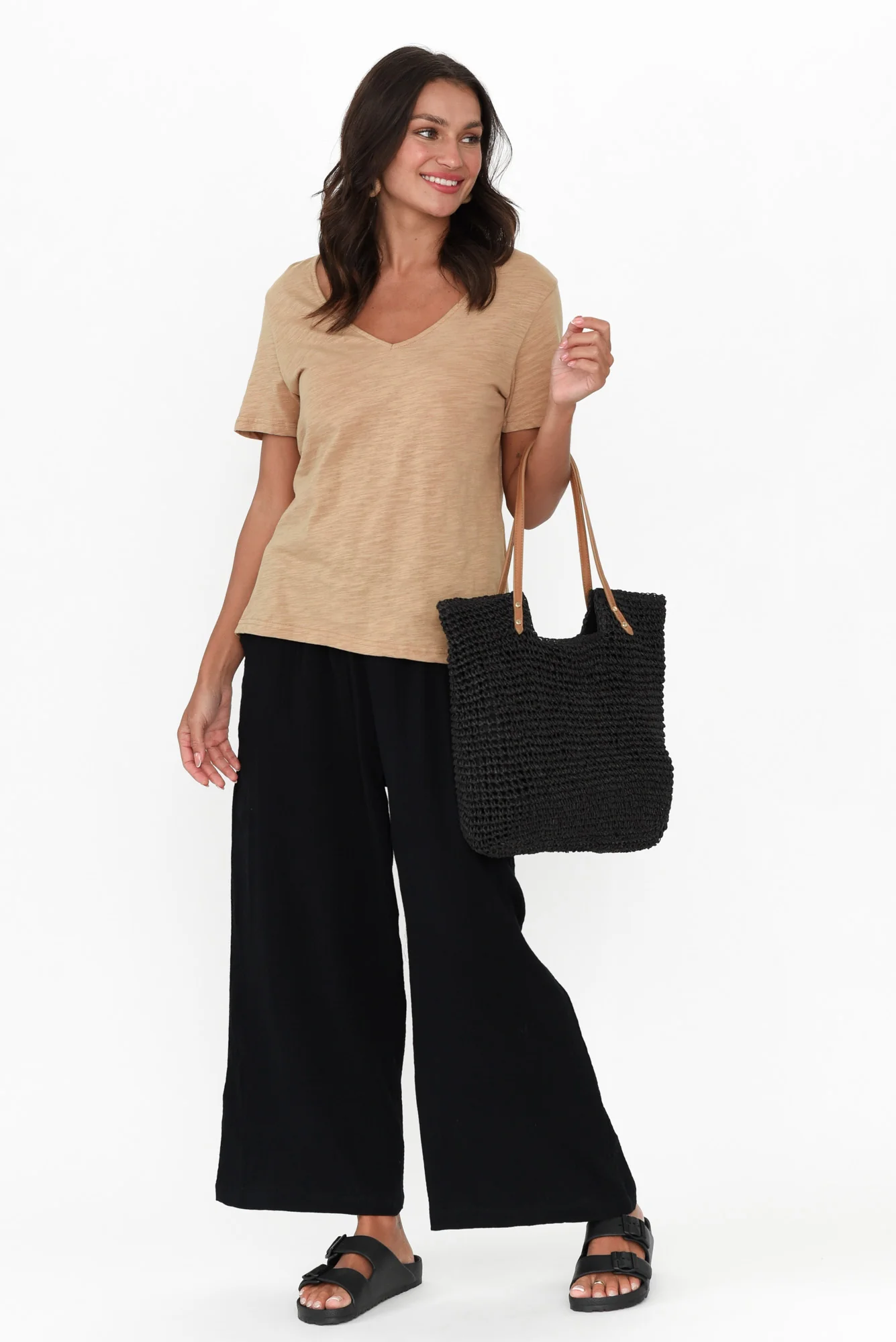 Indila Black Cotton Pants