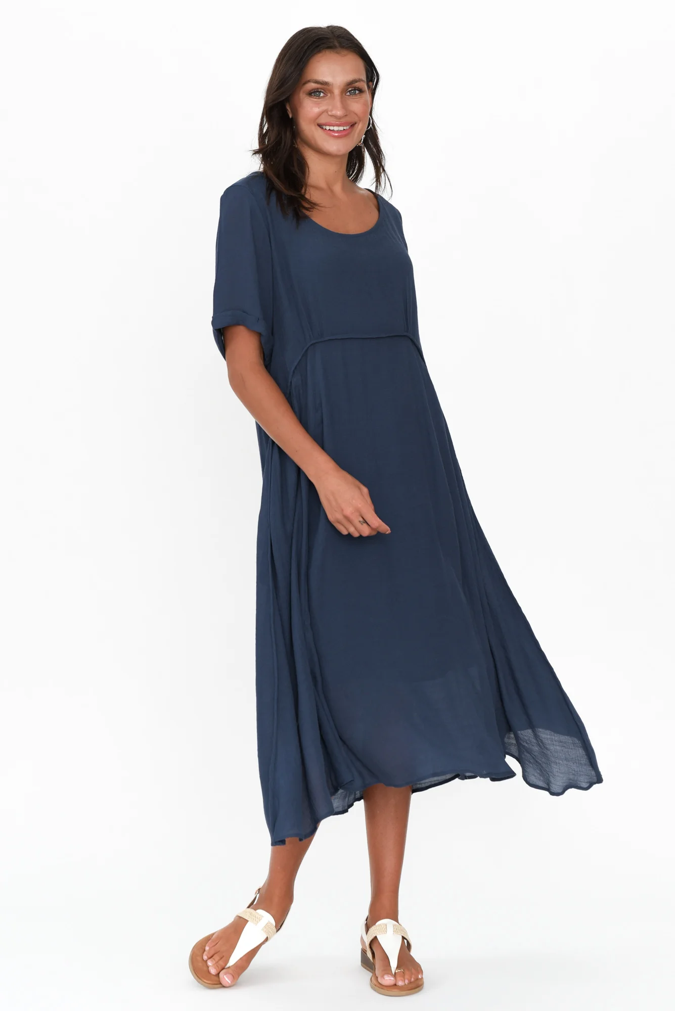 Everlyn Navy Crescent Dress