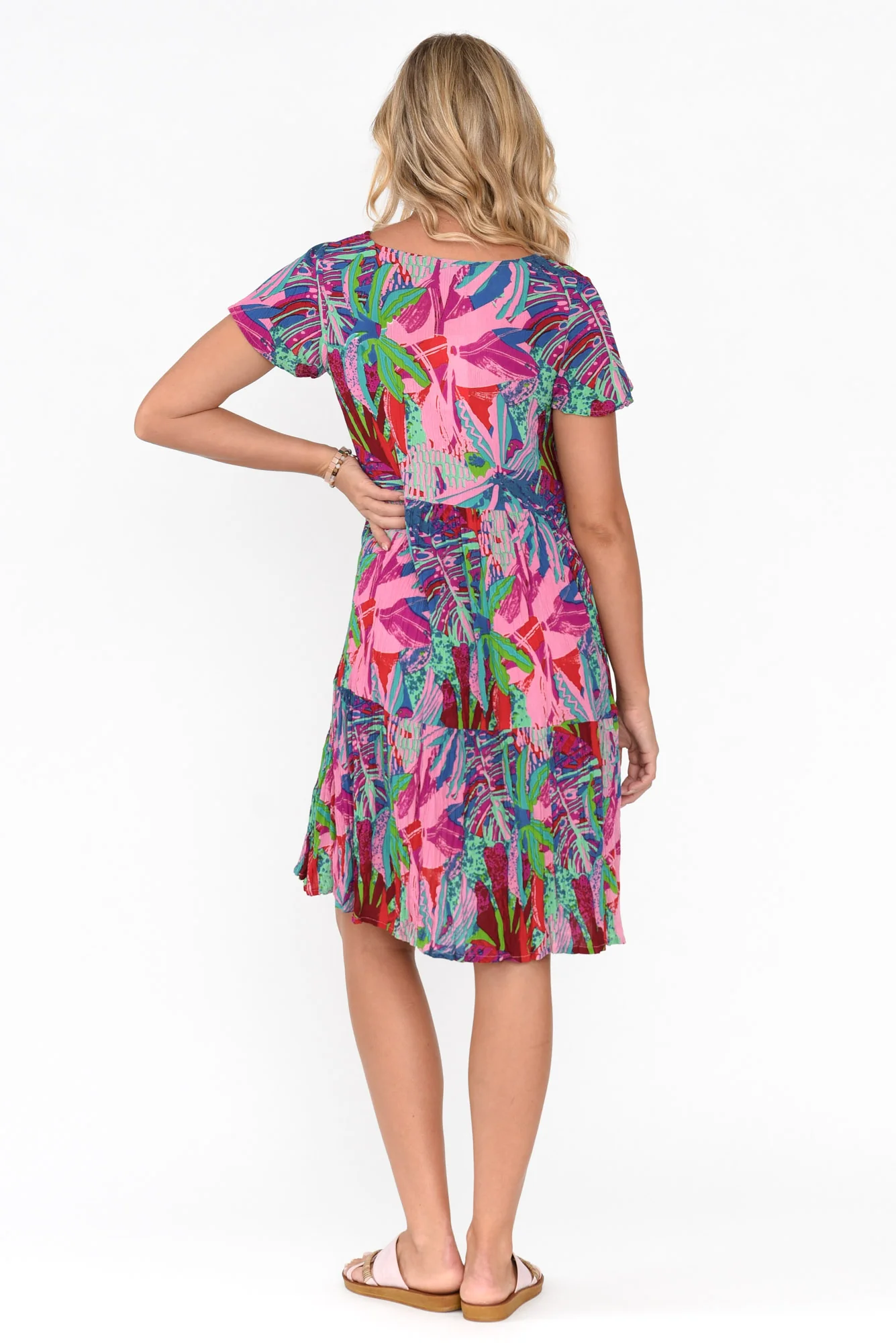 Azalea Blue Rainforest Crinkle Dress