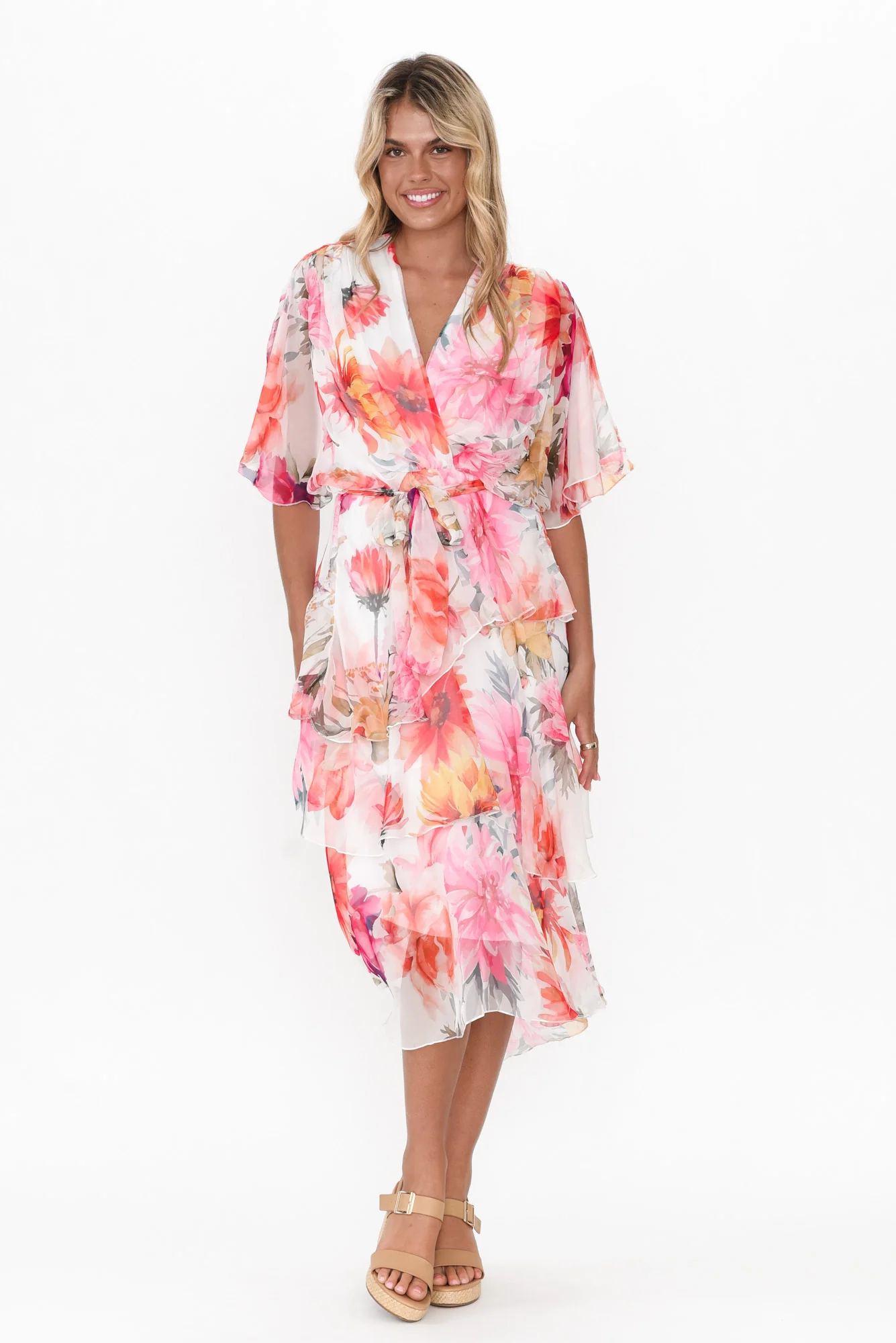 Zula White Floral Layer Dress
