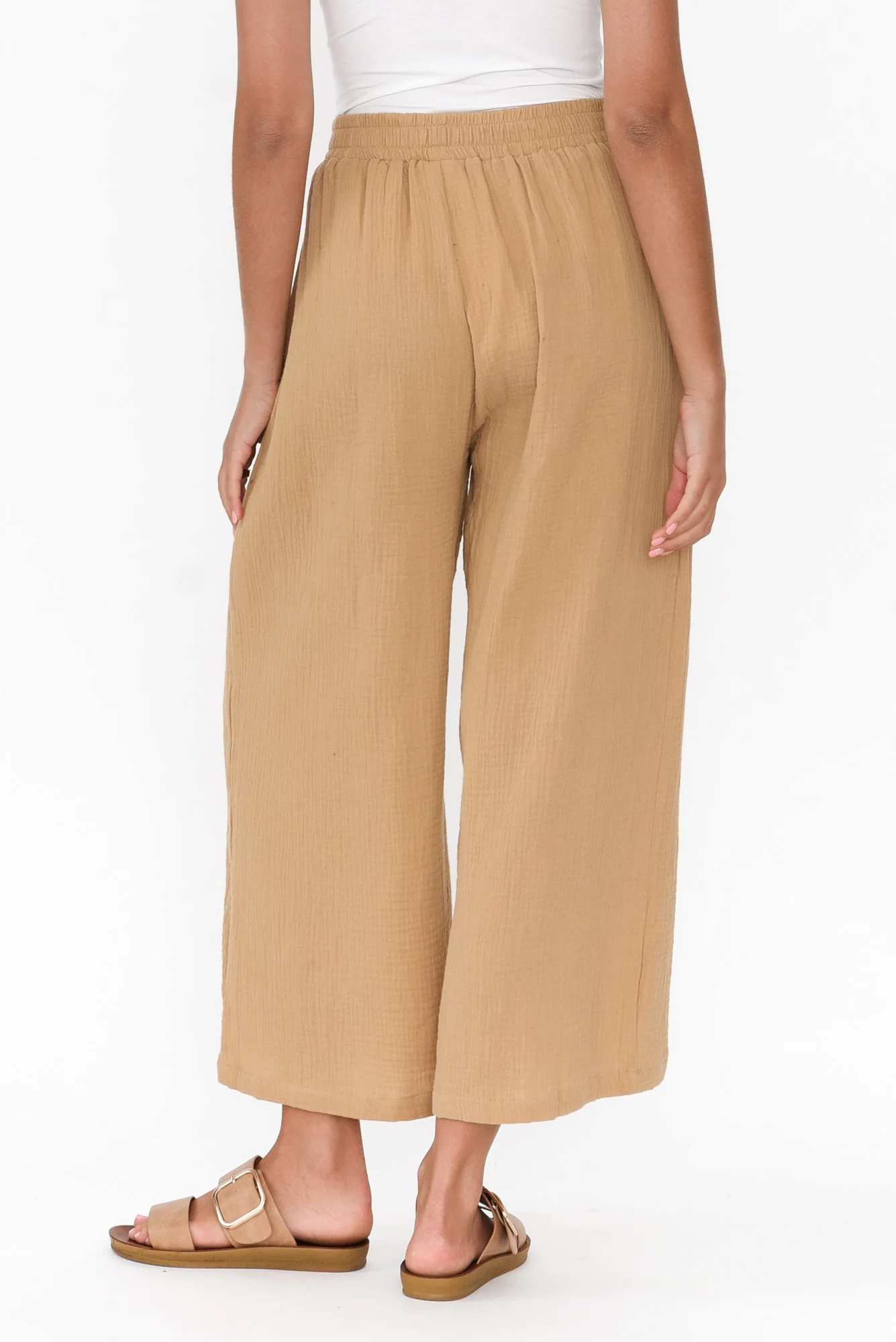 Indila Camel Cotton Pants