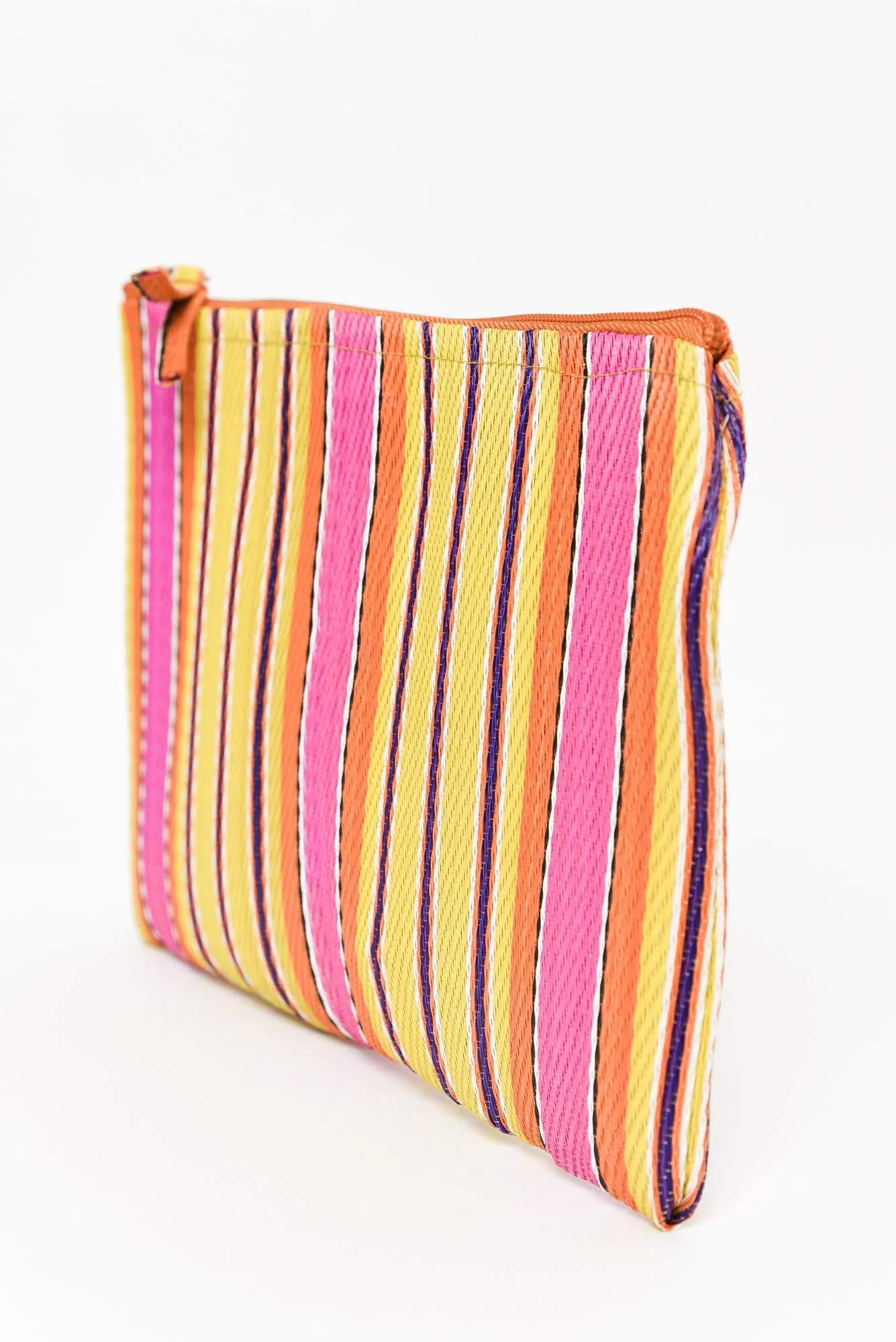 Leeca Yellow Stripe Zip Pouch