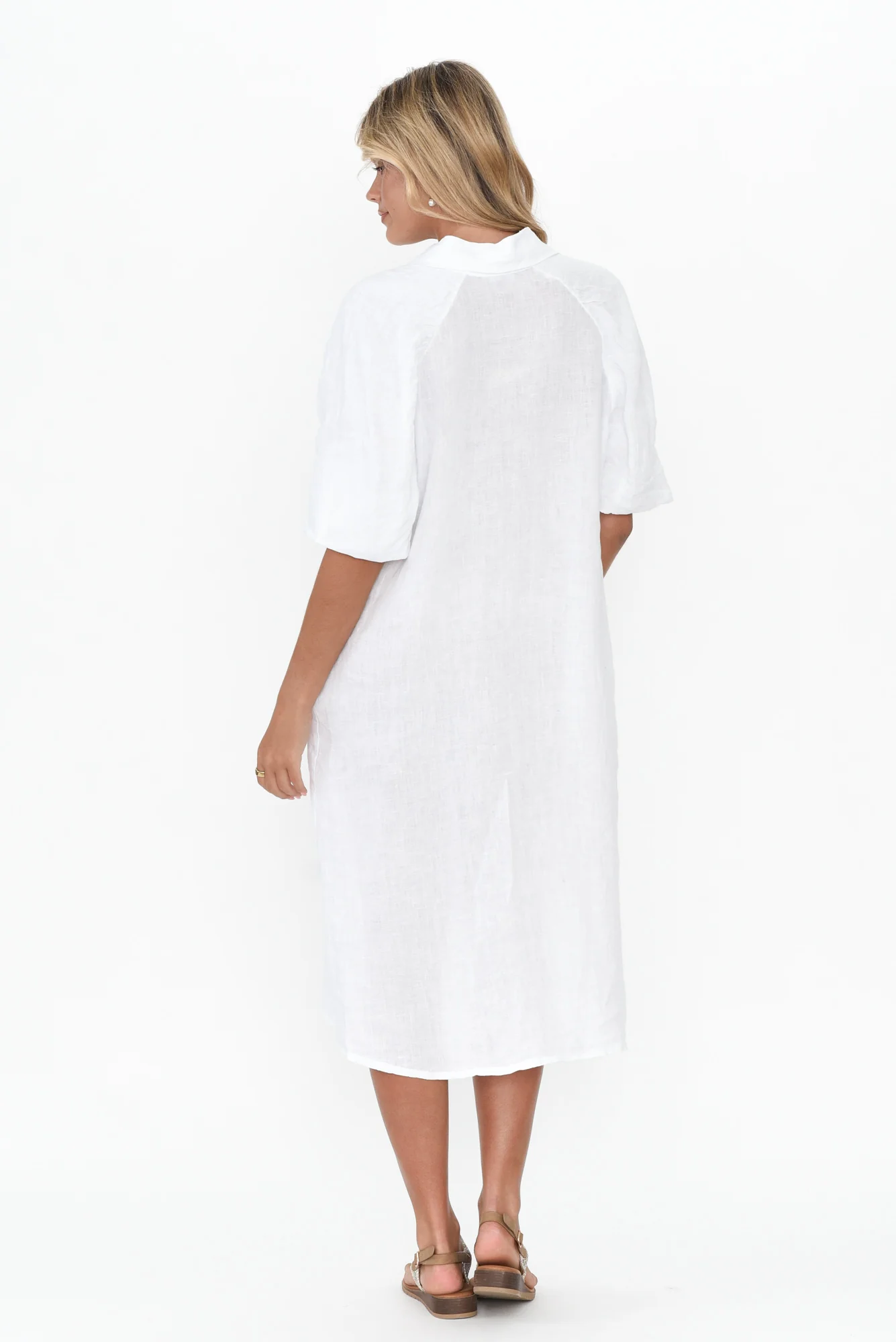 Leon White Linen Shirt Dress