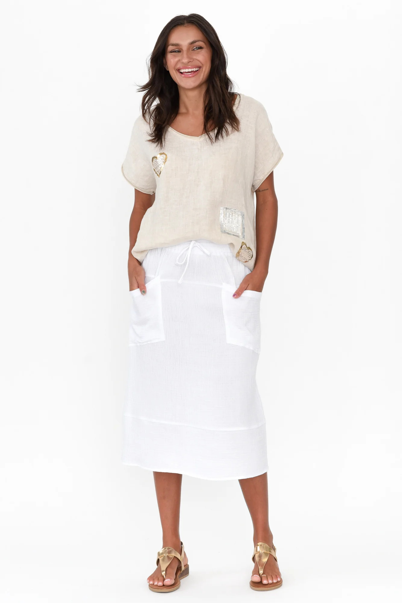 Byron White Cotton Skirt