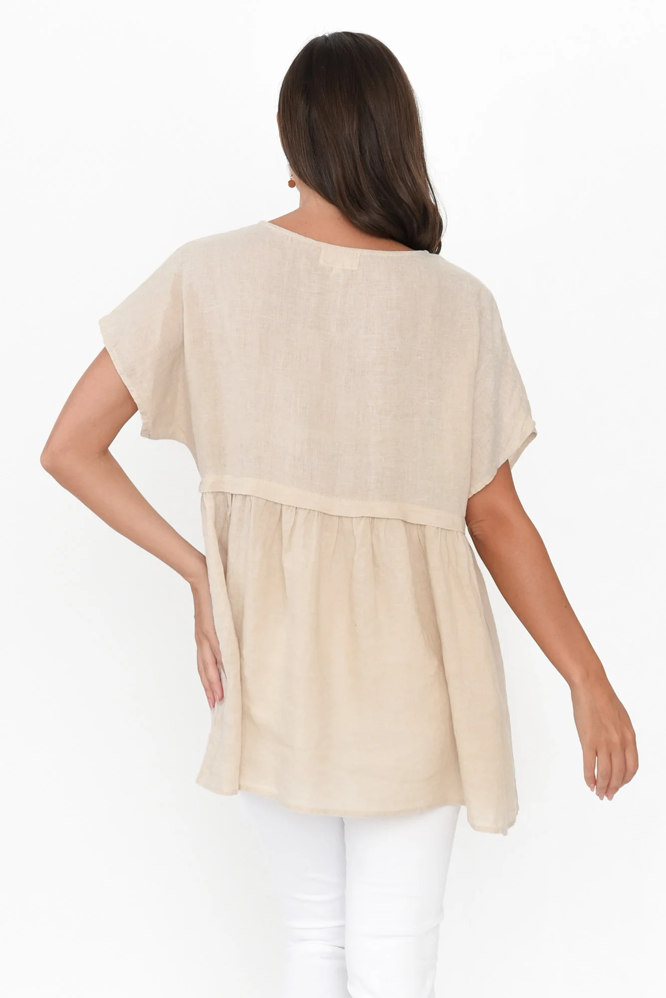 Elden Beige Linen Top