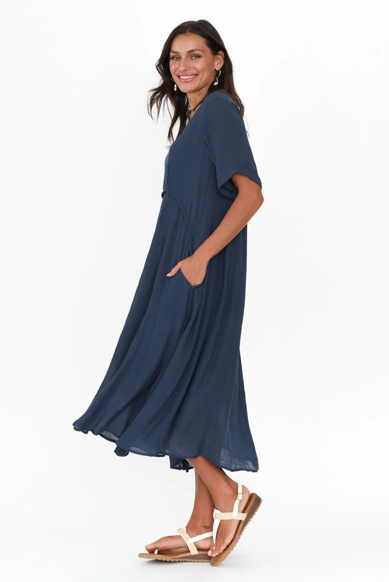 Everlyn Navy Crescent Dress