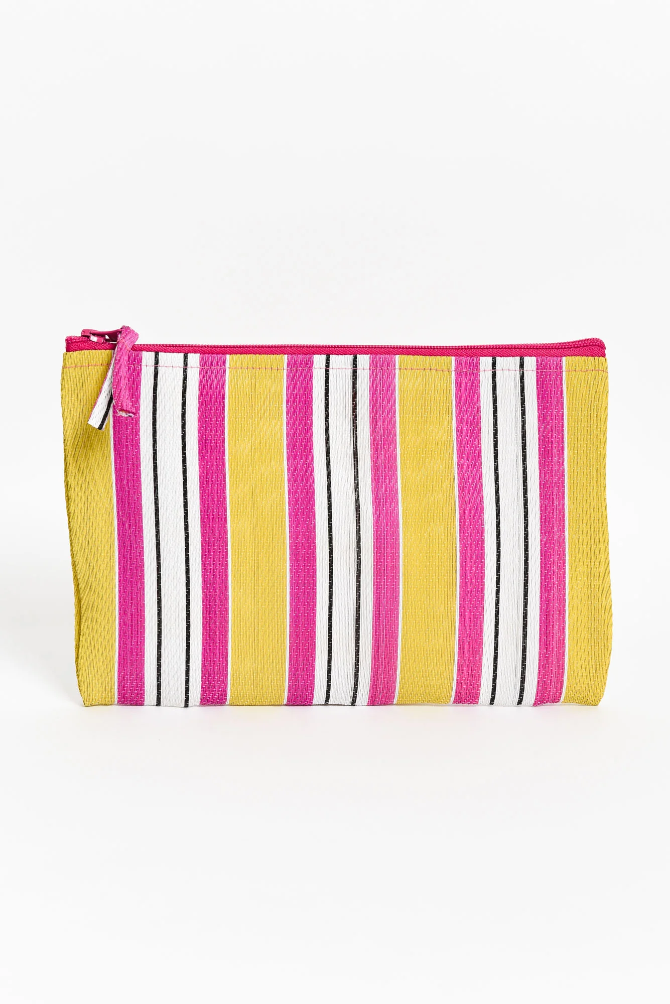 Leeca Pink Stripe Zip Pouch