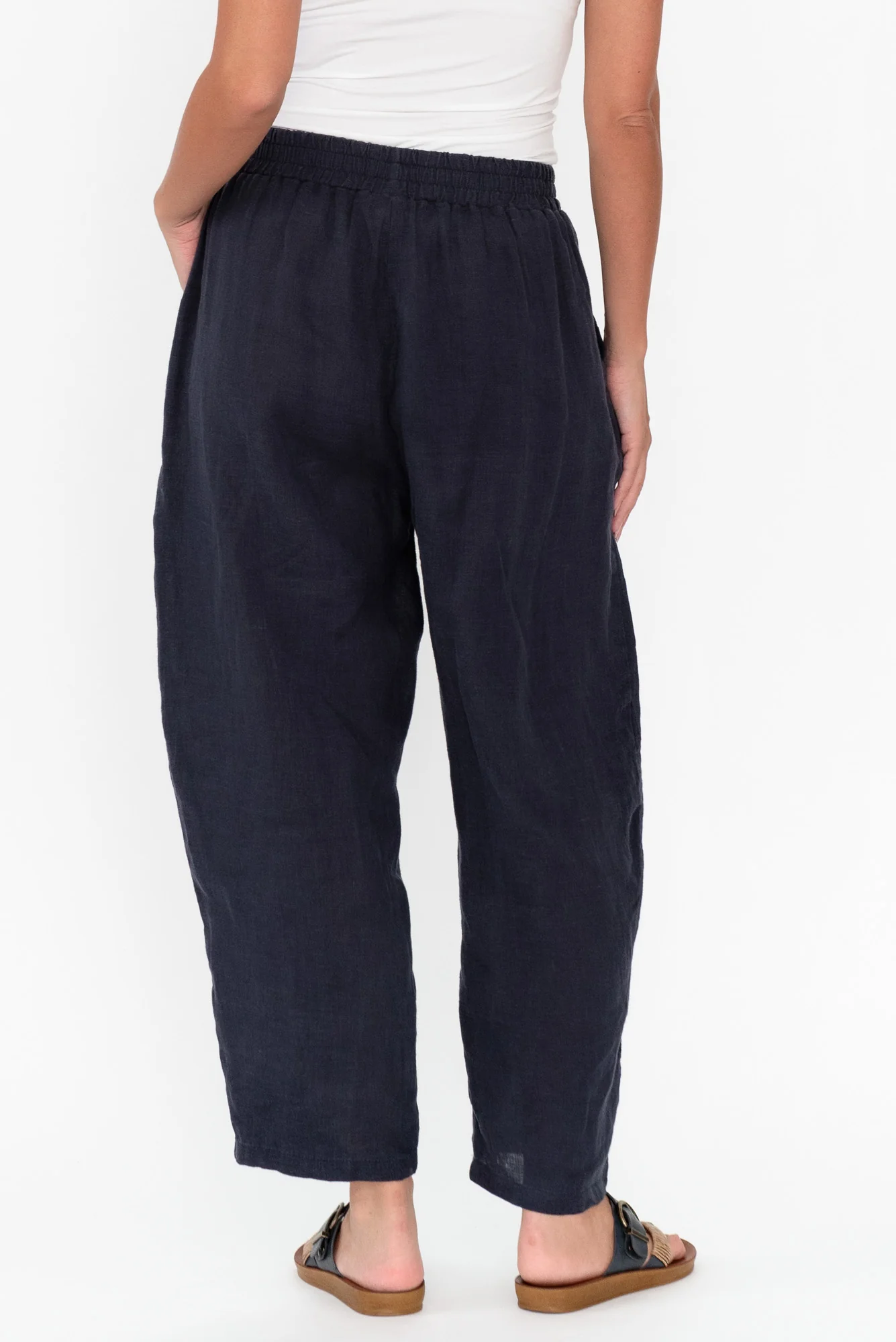 Ataya Navy Linen Pants