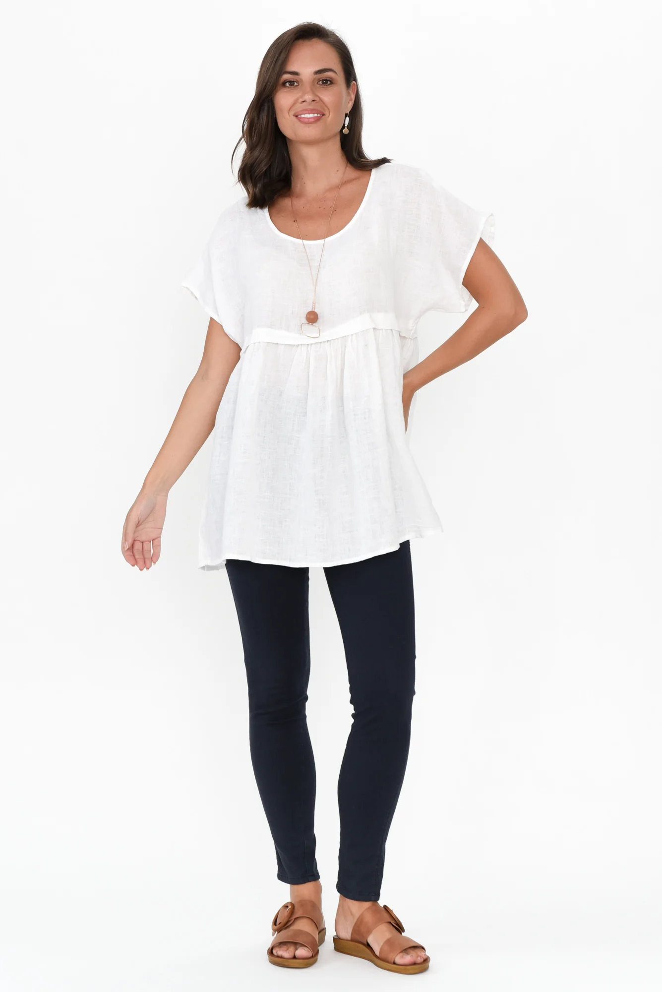 Elden White Linen Top