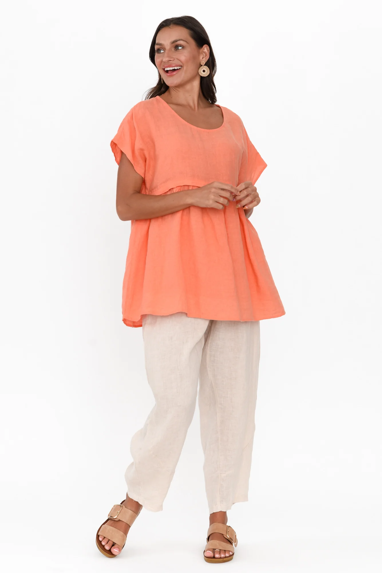 Griffin Natural Linen Wide Leg Pants