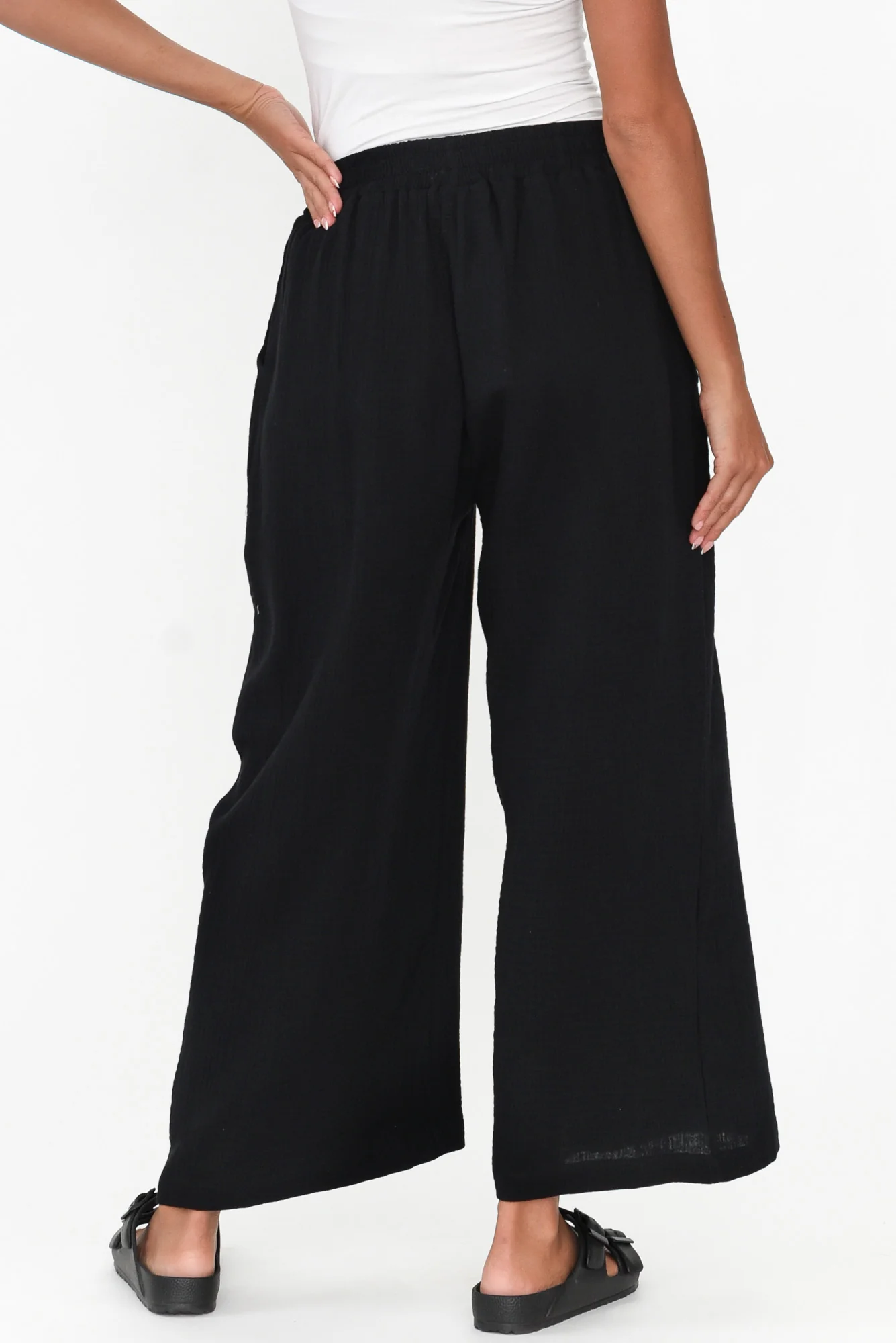 Indila Black Cotton Pants
