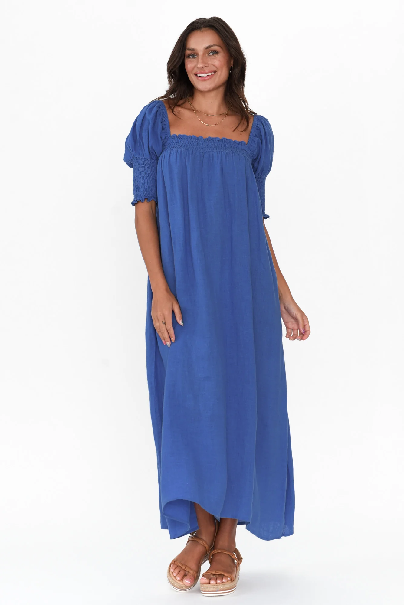 Bethania Cobalt Linen Dress