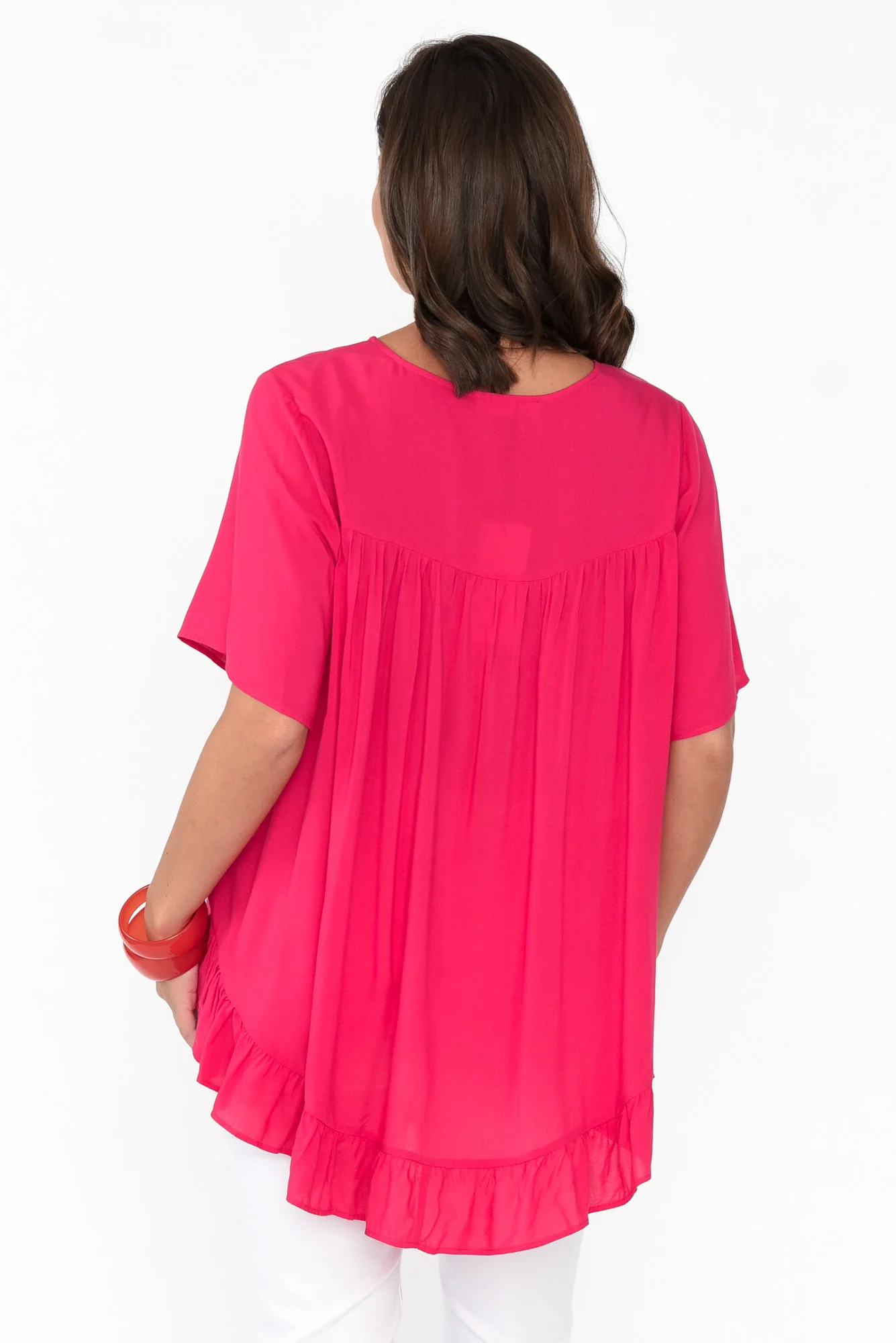 Cheryl Pink Frill Top