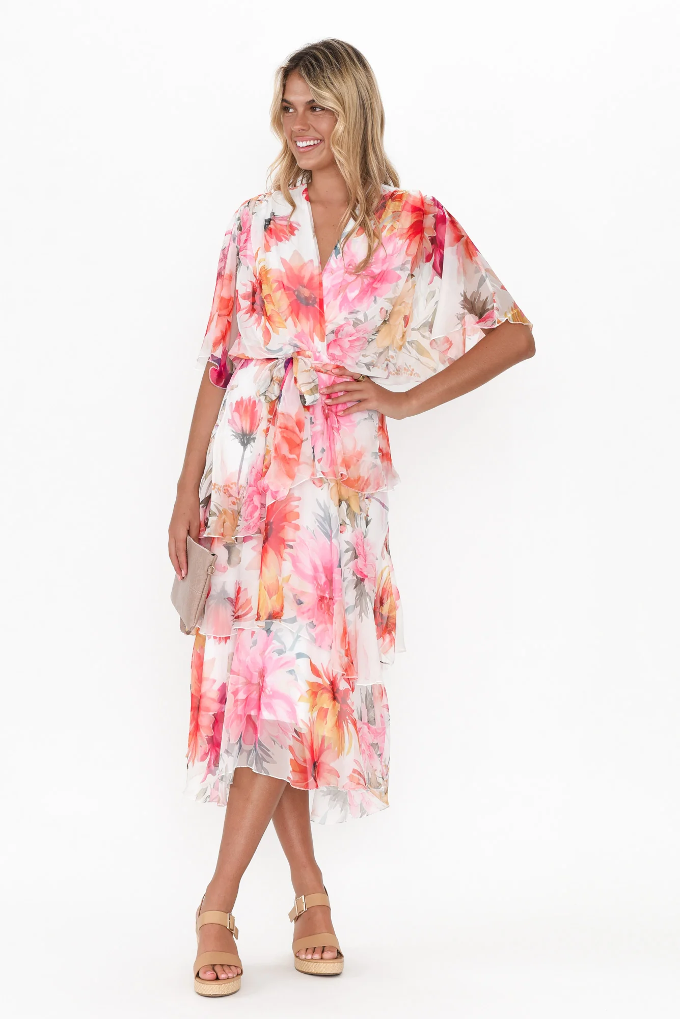Zula White Floral Layer Dress